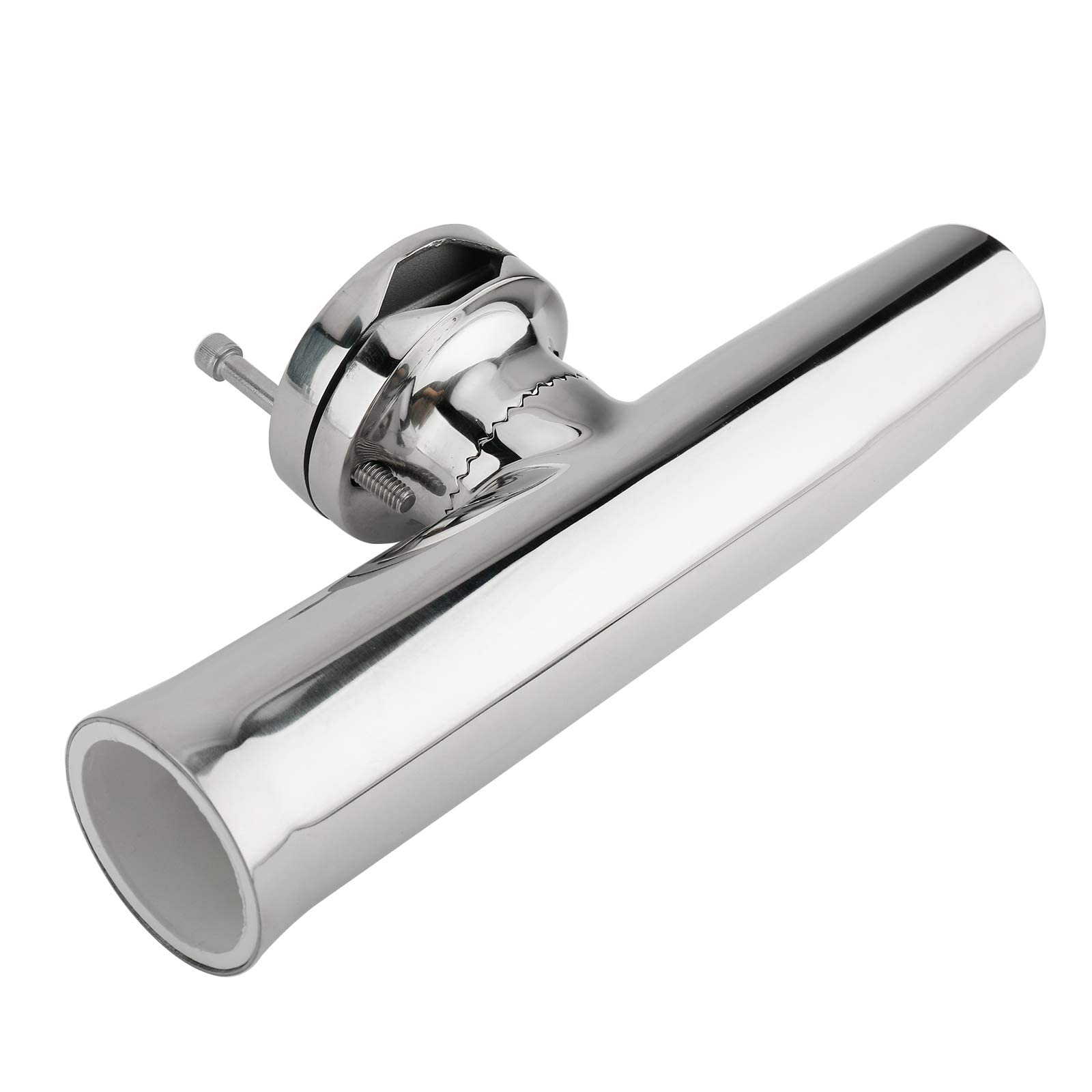 YaeMarine 4 Pack Stainless Steel Boat Fishing Rod Holder - Tournament Style Clamp-On Rail Mount for 1-1/4