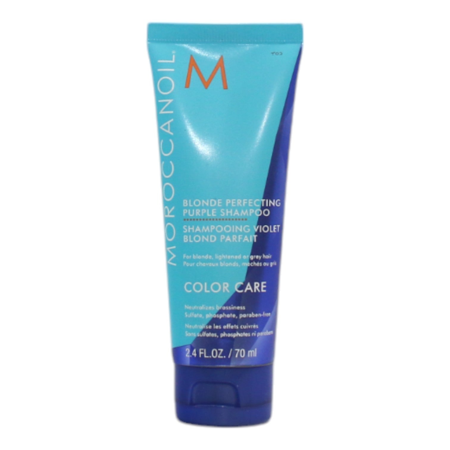 Moroccanoil Blonde Perfecting Purple Shampoo 2.4 oz - Toning & Brightening for Blonde Hair - Perfect for Color-Treated & Highlighted Hair at Home or Salon