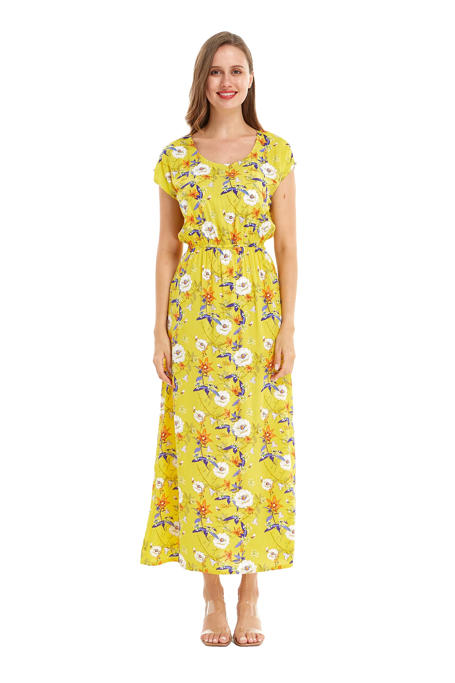 Hawaiian Luau Outfits for Family - Matching Men, Women, Girls & Boys Aloha Shirts in Vibrant Garden Poppy Yellow | Perfect for Beach Parties, Summer Vacations & Tropical Themed Events