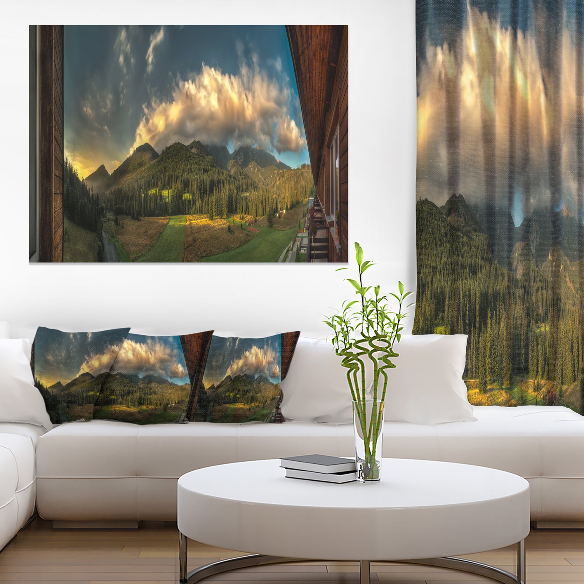 Stunning Hotel Room View Landscape Canvas Art Print - Scenic Cityscape Wall Decor for Living Room, Bedroom & Office