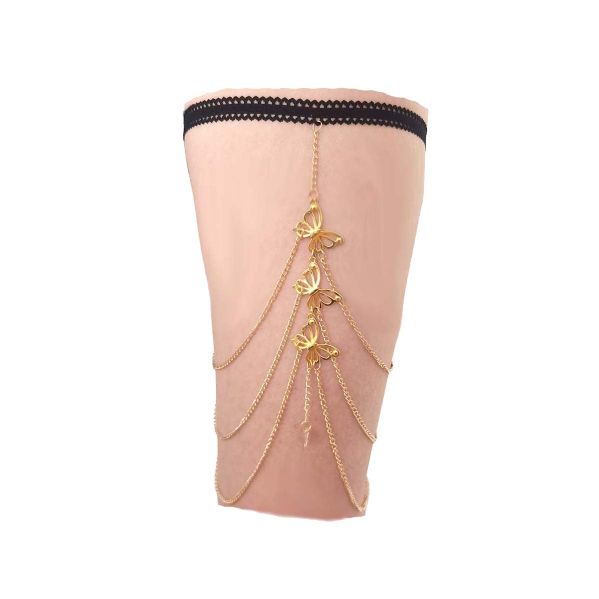 Sexy Body Chain Jewelry for Women - Wavy Snake & Butterfly Pendant Layered Leg Chain Necklace | Perfect for Parties, Date Nights & Festival Outfits