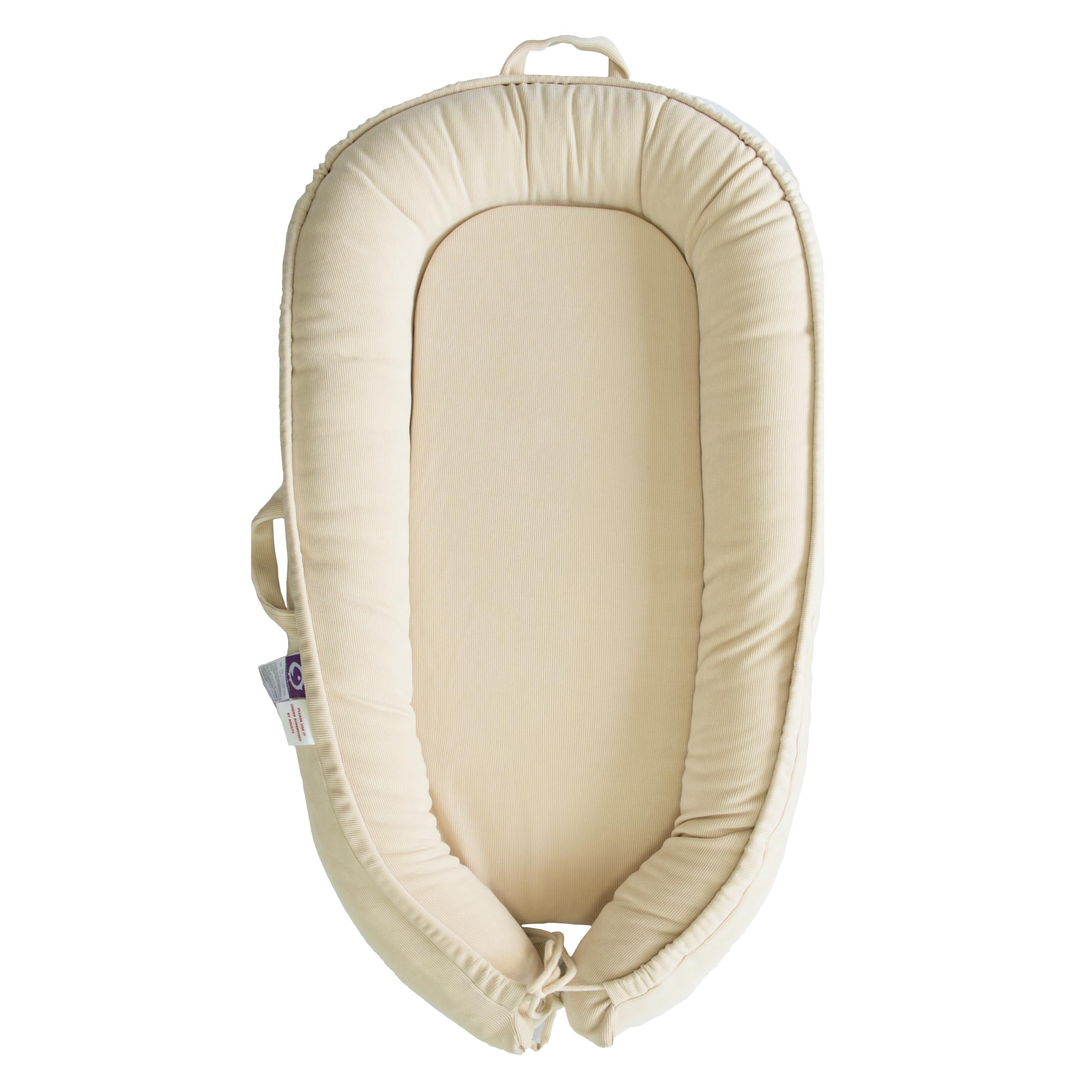 **Soft & Breathable Infant Lounger - 100% Cotton Baby Nest Cover for Newborns 0-12 Months | Portable Travel Bed for Boys & Girls | Cozy Corduroy Design (Creamy White) - Perfect for Napping, Travel & Playtime**