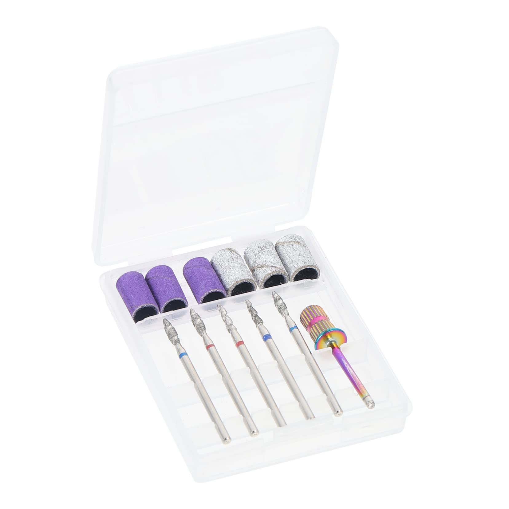 FRCOLOR 1 Set Diamond Nail Drill Bits for Acrylic Nails - Carbide Nail Art Polisher Heads for Rotary Tools - Professional Manicure & Pedicure Accessories - Perfect for Salon, Home Use & DIY Nail Art
