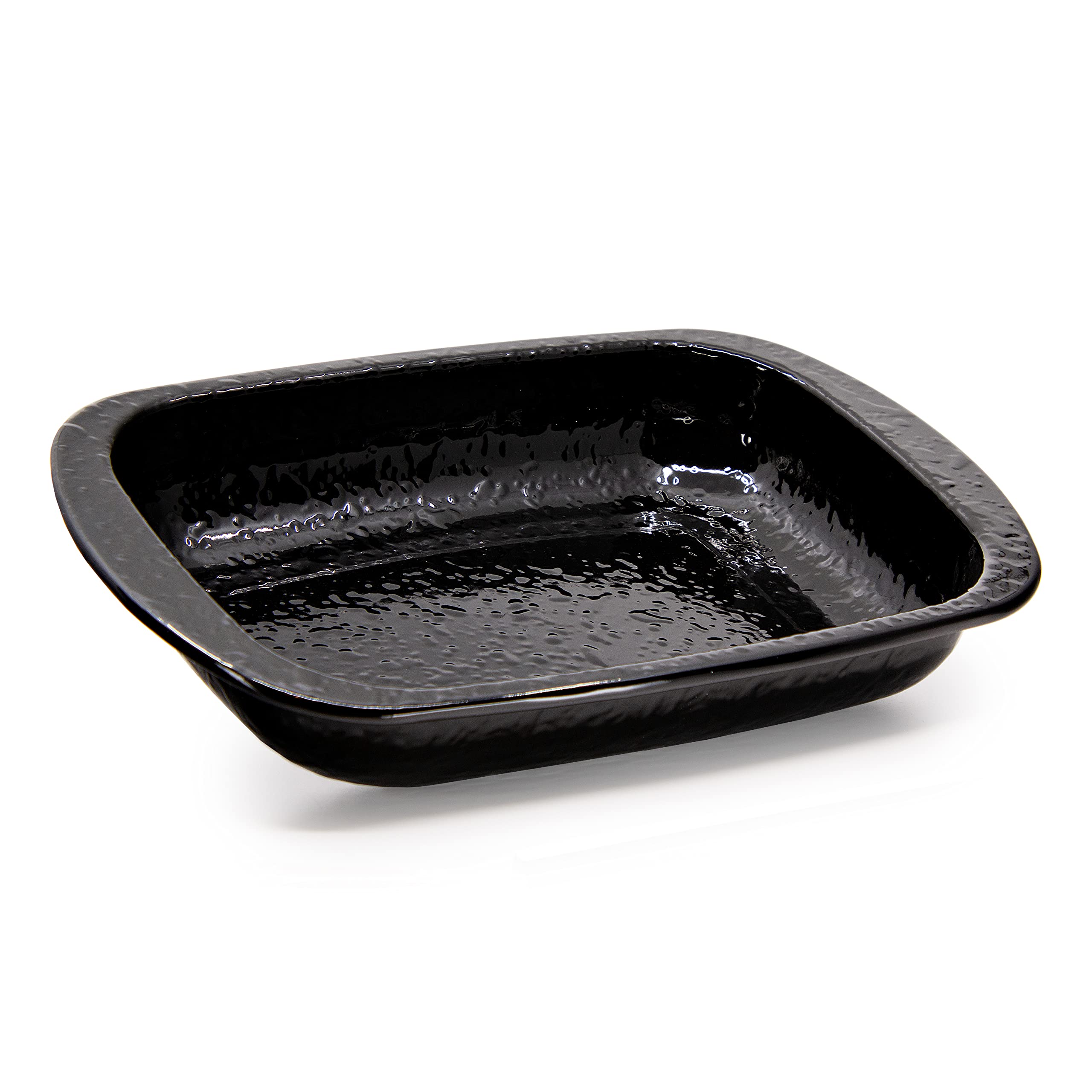 Golden Rabbit Enamelware - 3 Quart Baking Pan (Solid Black) | Durable Oven Safe Cookware for Baking, Roasting & Serving | Perfect for Casseroles, Lasagna & Holiday Meals