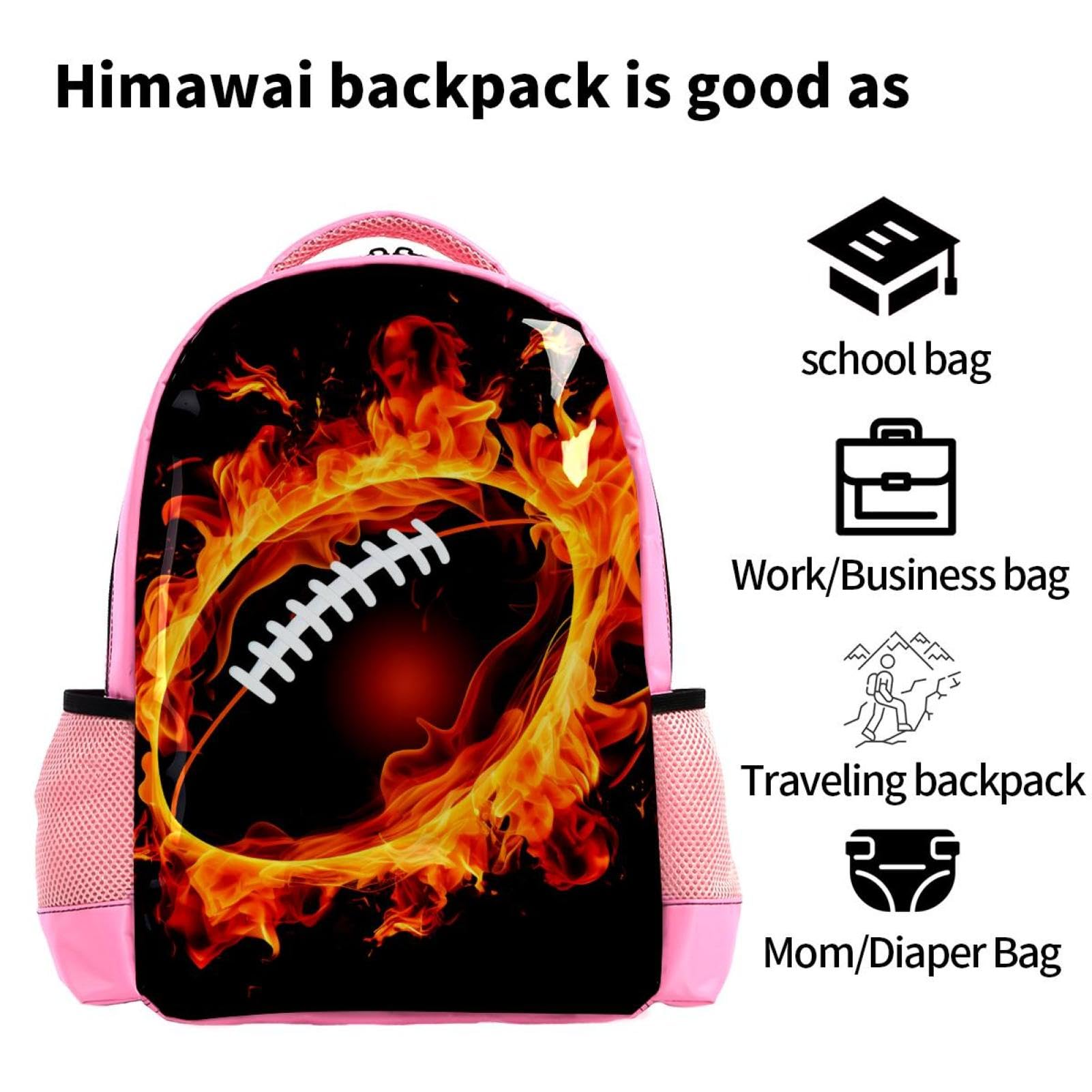 Stylish Travel Backpack for Women & Men - Durable American Football Design Backpack for Work, Gym, Hiking & Outdoor Adventures