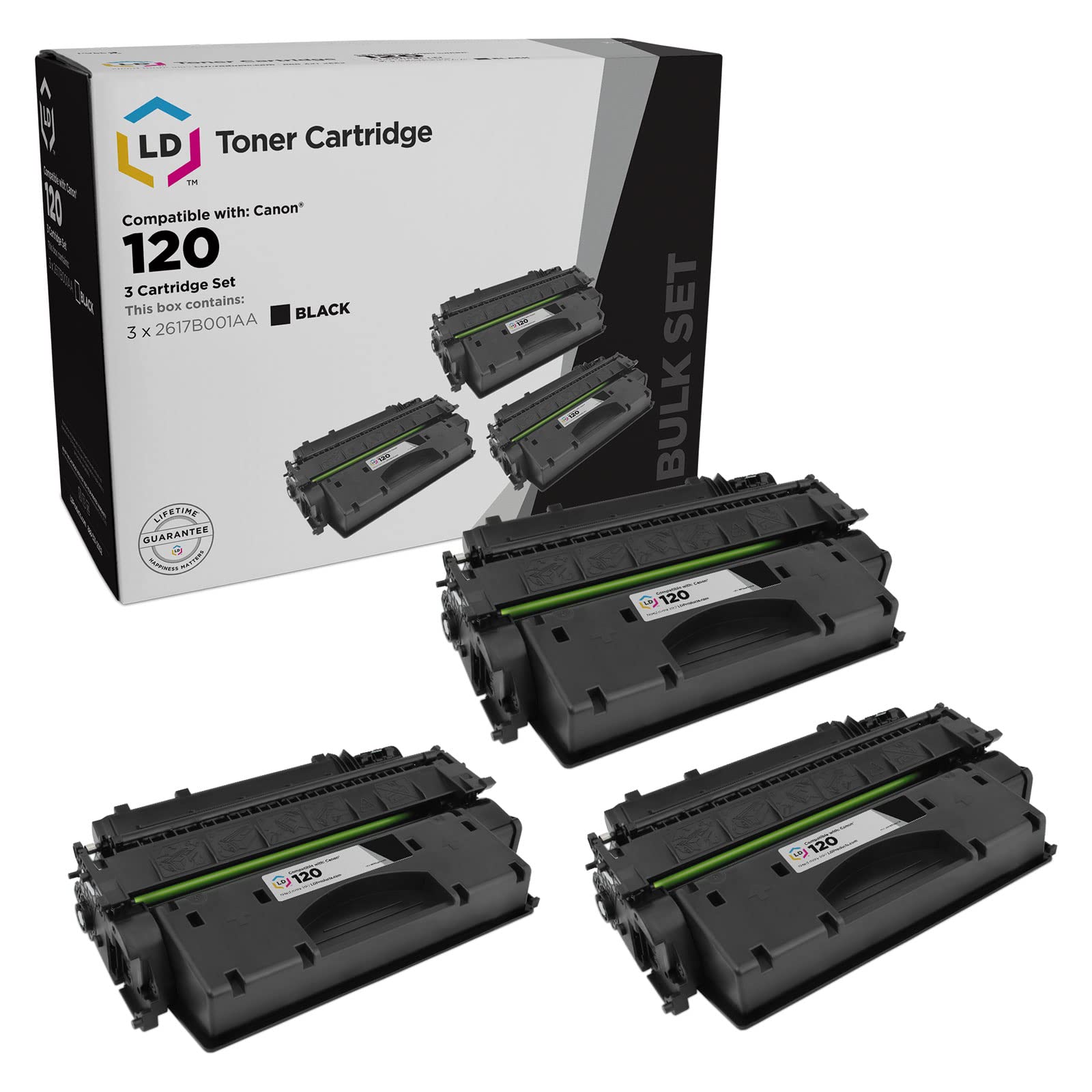 LD Compatible Toner Cartridge Replacement for Canon 120 (Black, 3-Pack) - Works with Canon ImageClass D1120 D1150 D1170 D1180 D1320 D1350 D1370 D1520 Printers - High Yield Printing for Office & Home Use