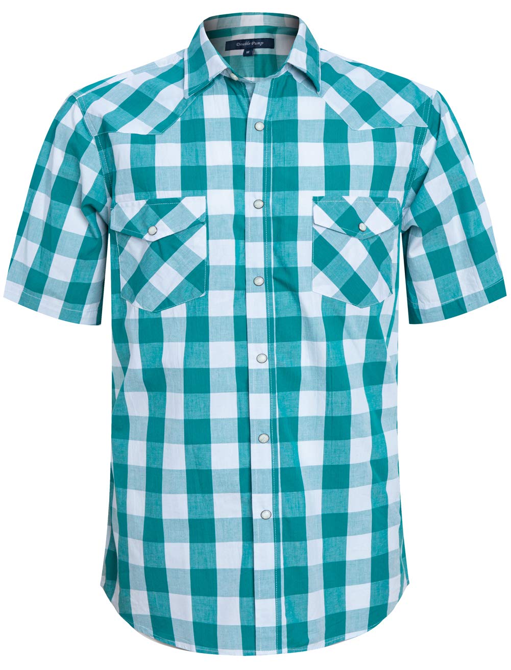 Men's Short Sleeve Western Shirts with Pearl Snap Buttons | Casual Button-Up Plaid Shirt | Regular Fit for Comfort | Perfect for Rodeo, Country Music Festivals & Outdoor Adventures