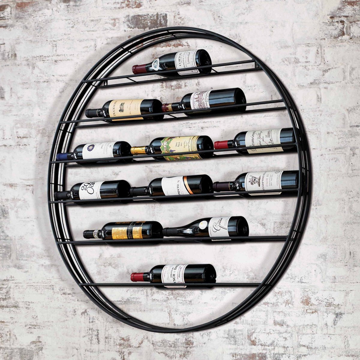 Modern Wall Mounted Wine Rack - 6 Bottle Capacity, Space Saving Wine Storage for Kitchen, Dining Room or Bar - Perfect for Home Decor & Entertaining Guests