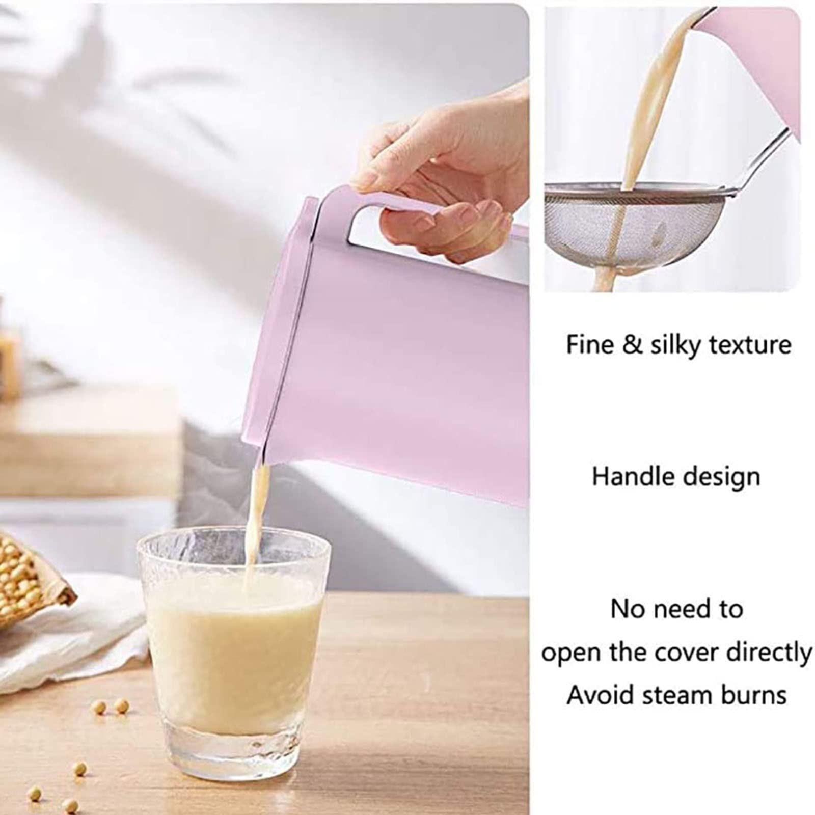 Mini Soybean Milk Maker 350ml - Automatic Personal Soymilk Machine with Stainless Steel Liner | Multifunctional for Grains, Rice Paste & Fruit Juice | Perfect for Breakfast, Healthy Snacks & Small Kitchens