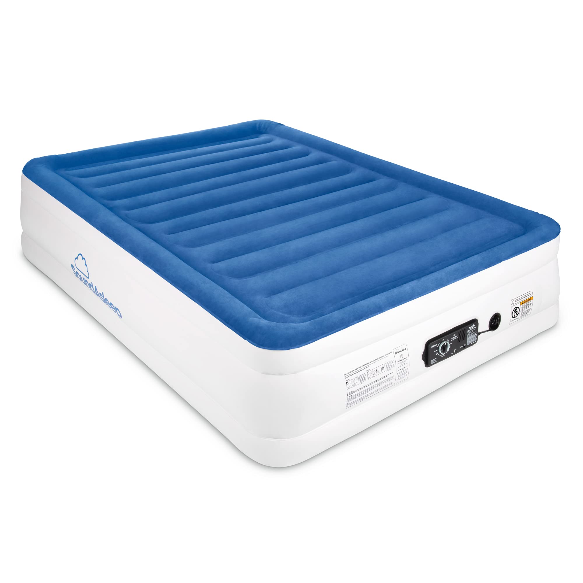 SoundAsleep CloudNine Series Air Mattress with Dual Smart Pump Technology - Queen Size Inflatable Bed for Home, Camping & Guest Use - Comfortable & Durable Blow Up Mattress