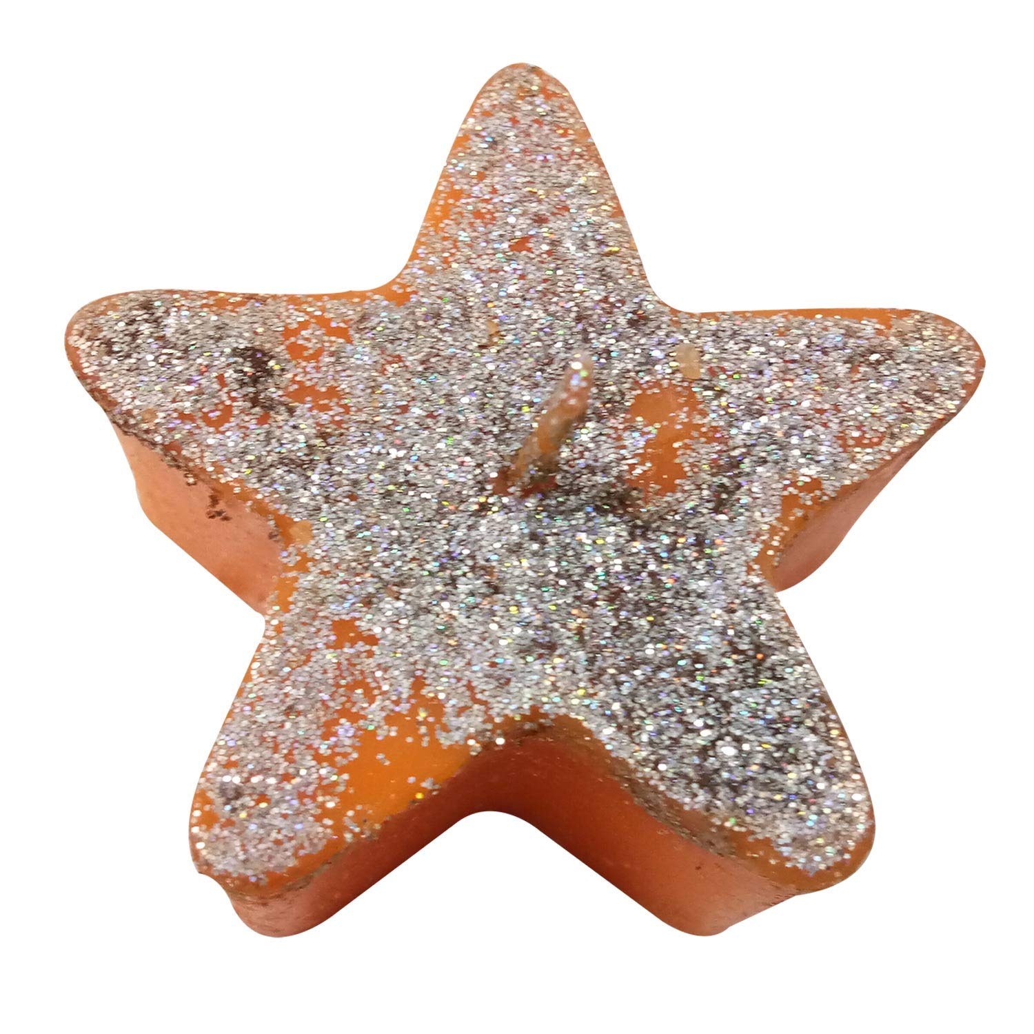 Handmade Star-Shaped Floating Aroma Candles - Pack of 6 (Orange) | Christmas Decor & Gift | Certified Indian Artisan Crafted | Perfect for Holiday Parties, Home Fragrance & Relaxation