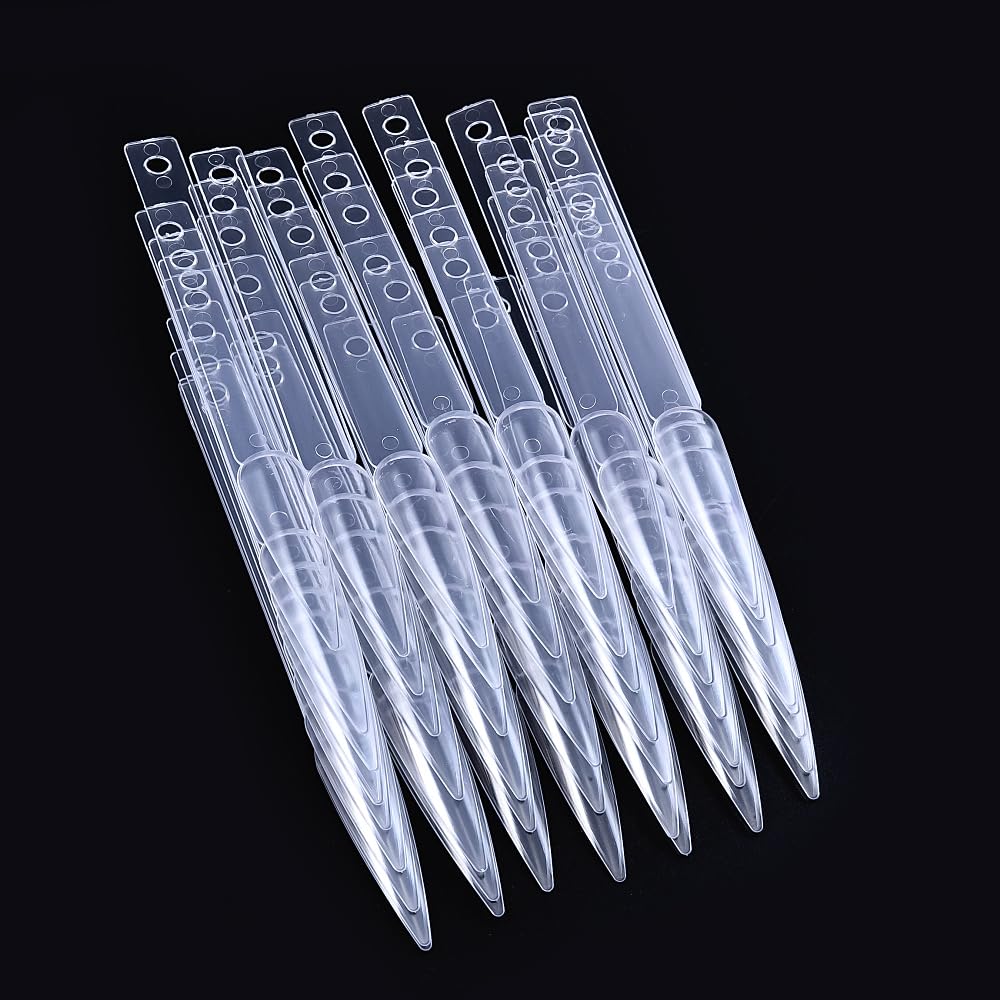 Blinginbox Clear 150PCS Nail Swatch Sticks with Ring - False Nail Sample Sticks for Nail Art Polish Color Practice & Fan-shaped Display - Perfect for Salon Professionals & DIY Nail Enthusiasts