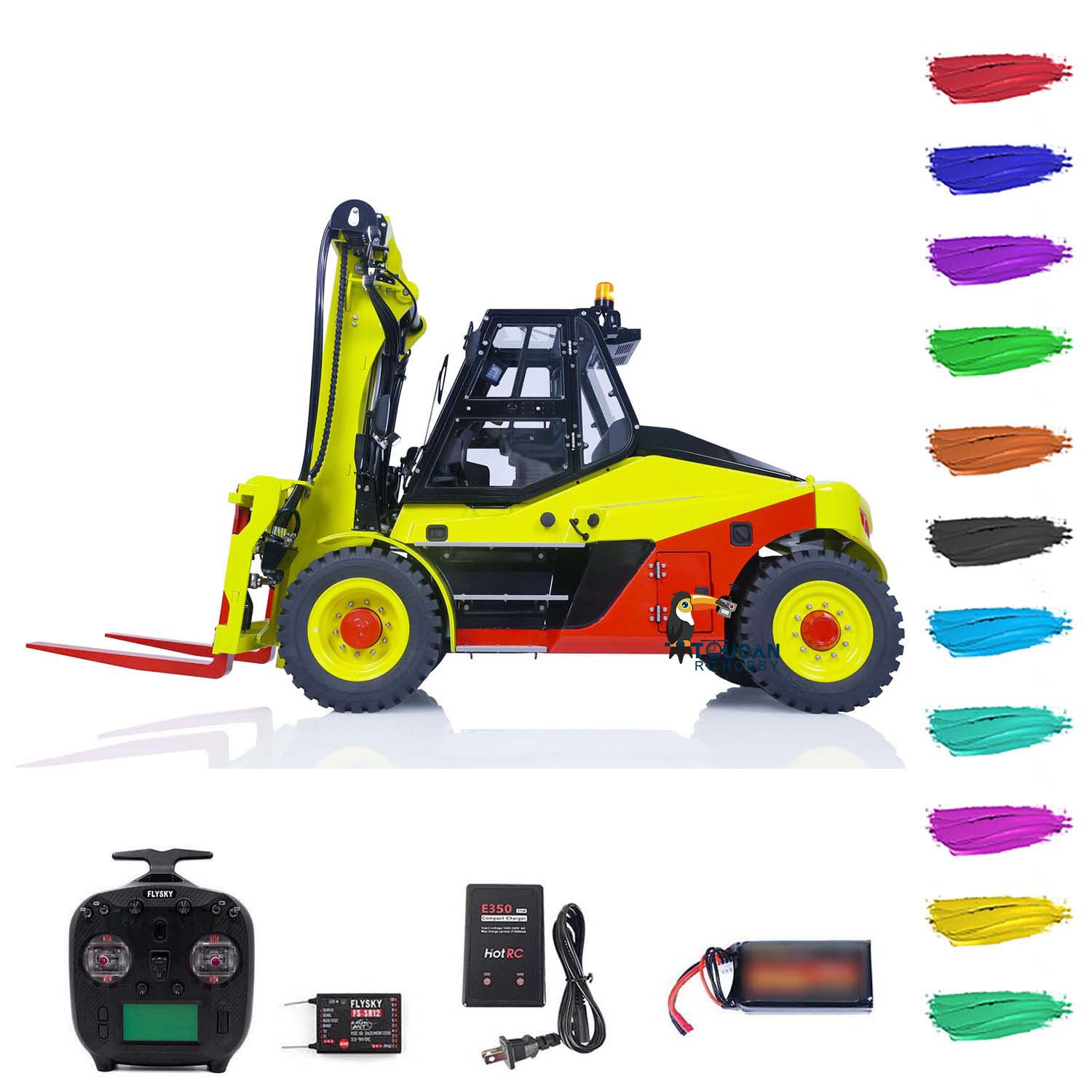 1:14 LESU Metal RC Forklift Truck with Hydraulic System, Remote Control, Sound & Light, ESC Servo - Perfect for Construction Site Play, Collecting & Indoor Racing