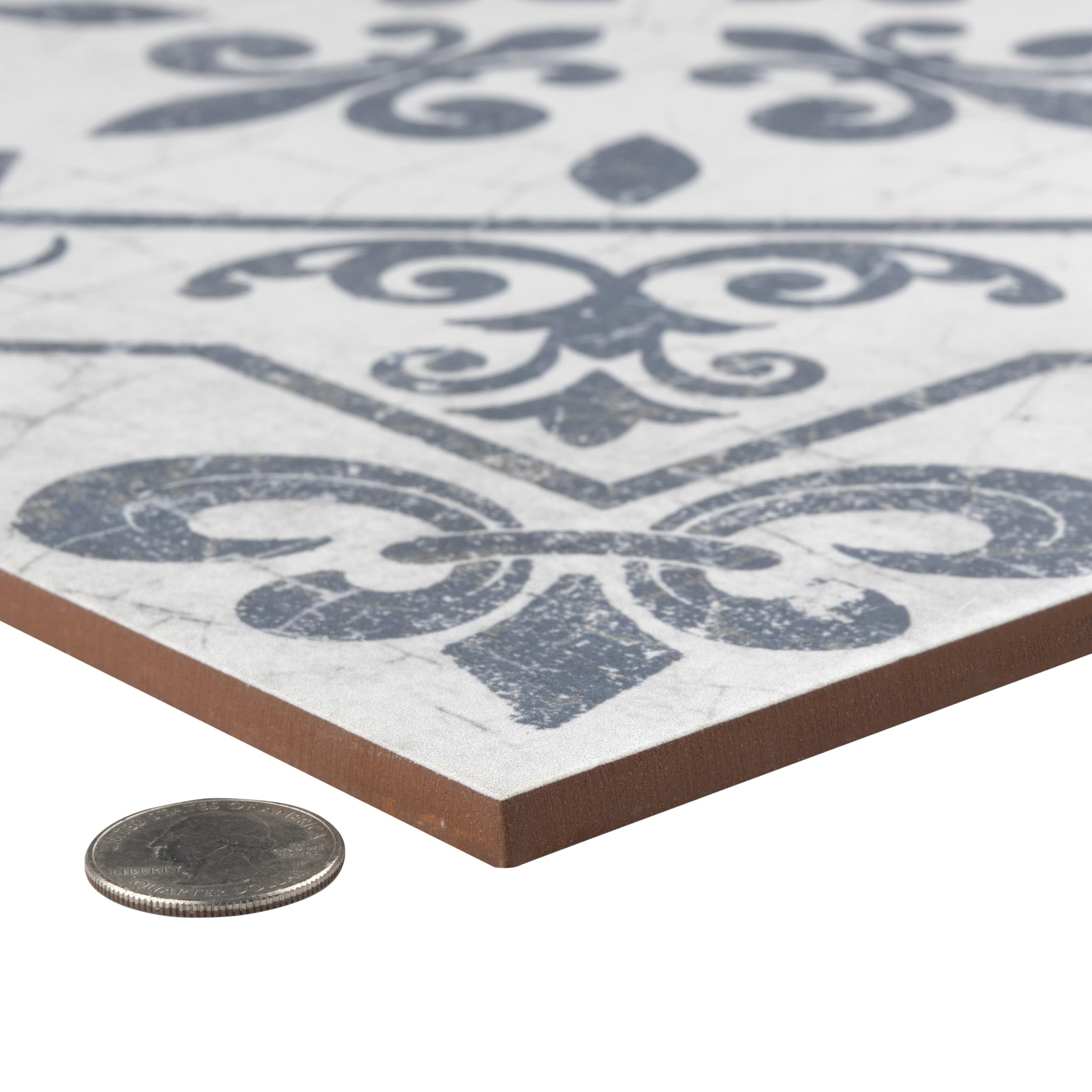 Merola Tile Harmonia Atlantic Cobalt Blue 13x13 Inch Ceramic Floor and Wall Tile - Perfect for Bathroom, Kitchen Backsplash, and Shower Walls