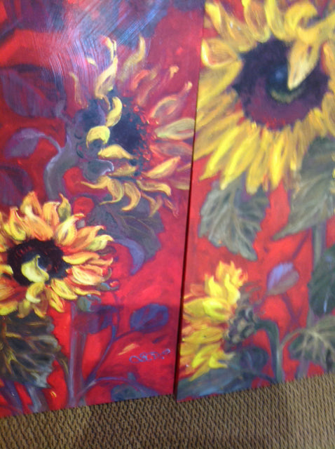 27 x 35 Sunflower Canvas Wall Art - Hand Painted Floral Decor for Living Room, Bedroom & Office - Perfect for Home Decor and Gift Giving