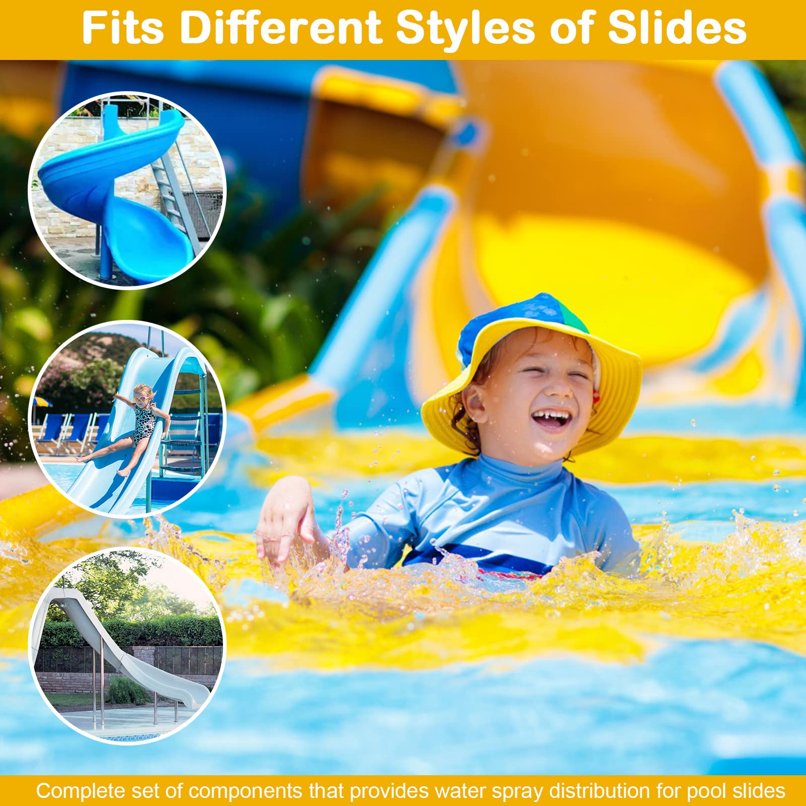 Premium Inground Pool Slide Water Tubing Kit - Complete Set with Sprayer & Hose for Swimming Pool Slides | Perfect for Backyard Fun, Family Gatherings & Summer Water Activities