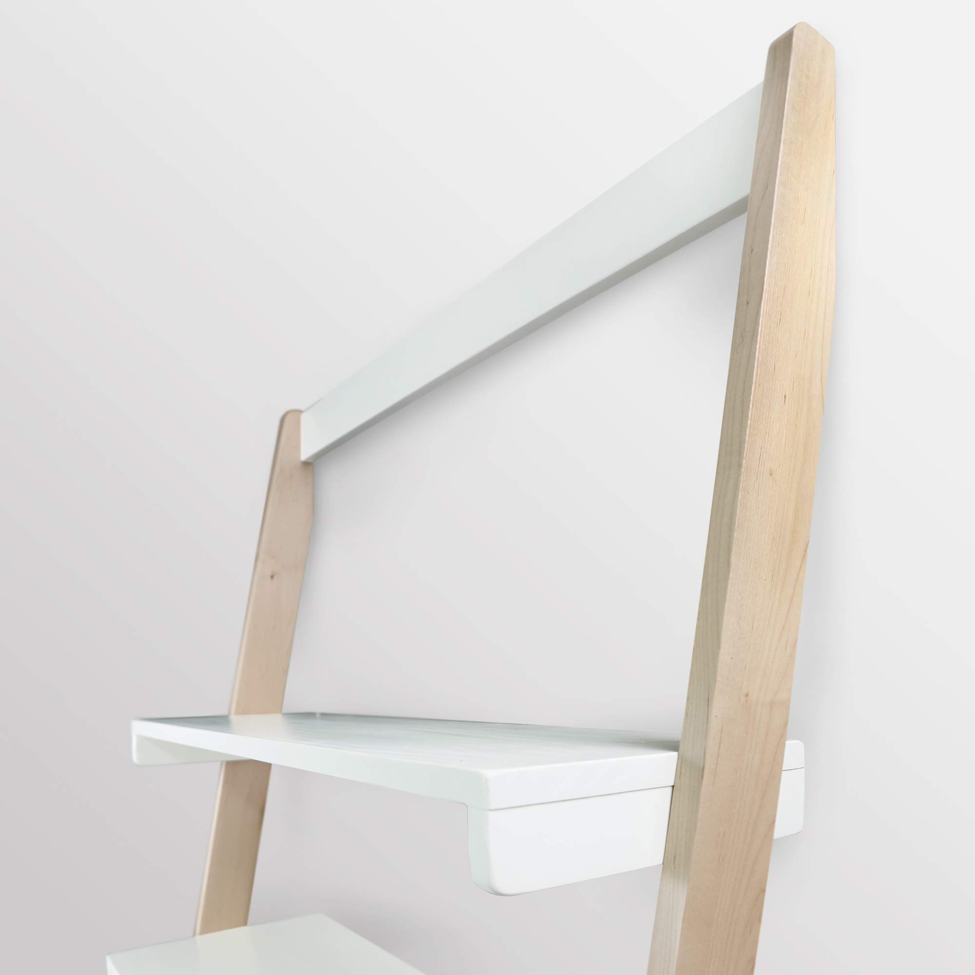 American Trails Freestanding Drawer Ladder Desk - Solid American Maple Frame, Natural Maple & White Finish - Perfect for Home Office, Study Room & Small Space Workstation