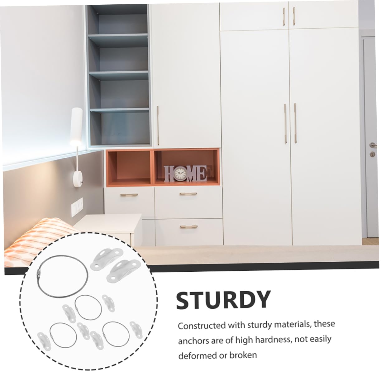ifundom 3 Pack Furniture Anchors - Heavy Duty Anti-Tip Straps for Baby Proofing, Wall Mounting & Furniture Safety (Ideal for Bookshelves, Dressers, TV Stands)