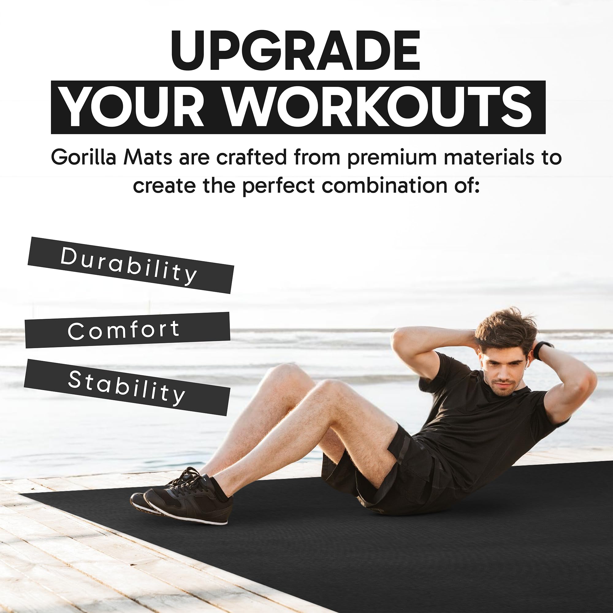 Gorilla Mats Premium Large Exercise Mat – 8' x 4' x 1/4