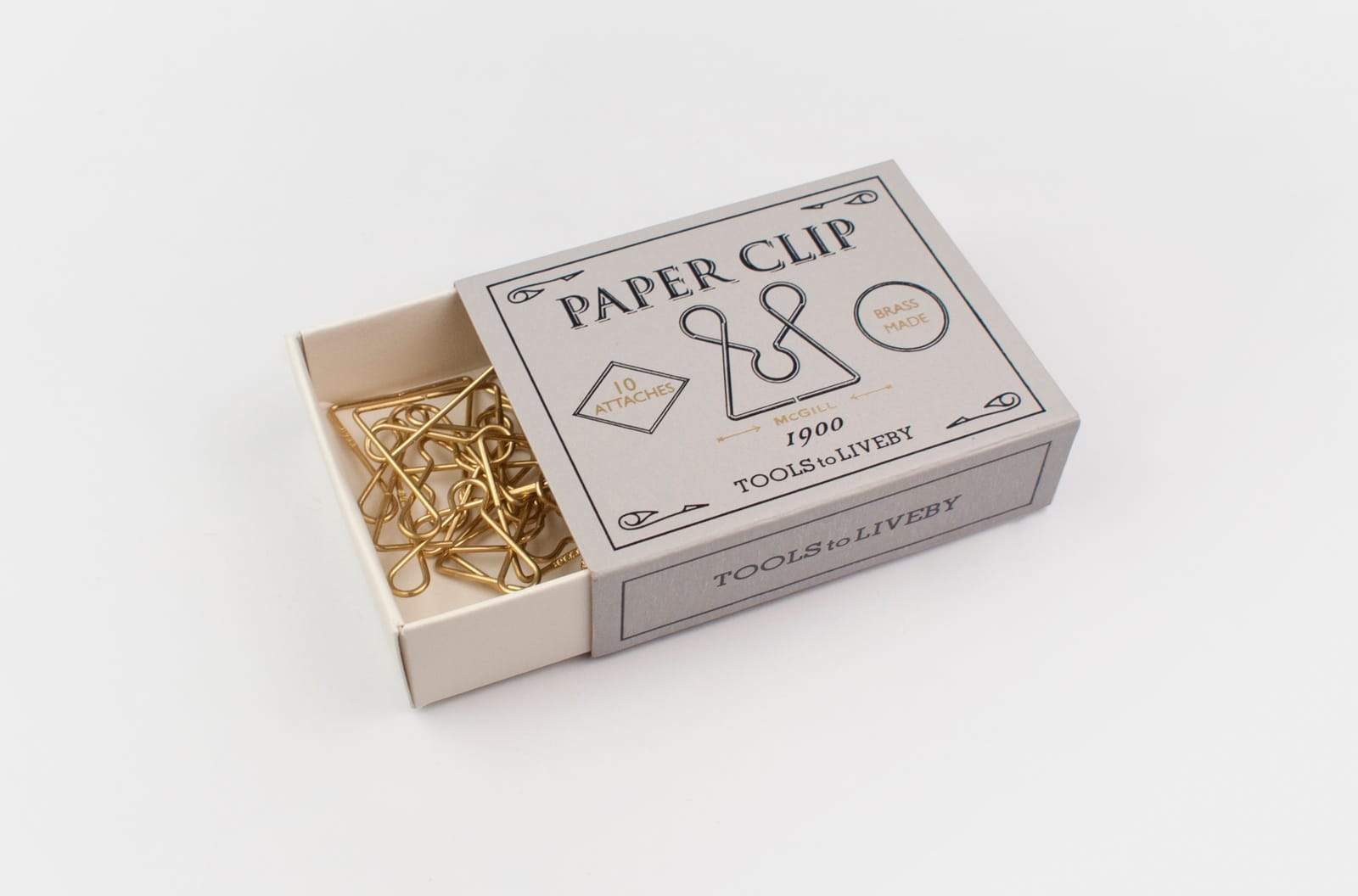 Premium Brass Paper Clips by Tools to Liveby (McGill) - Elegant Office Supplies for Organizing Documents, Notes & Files