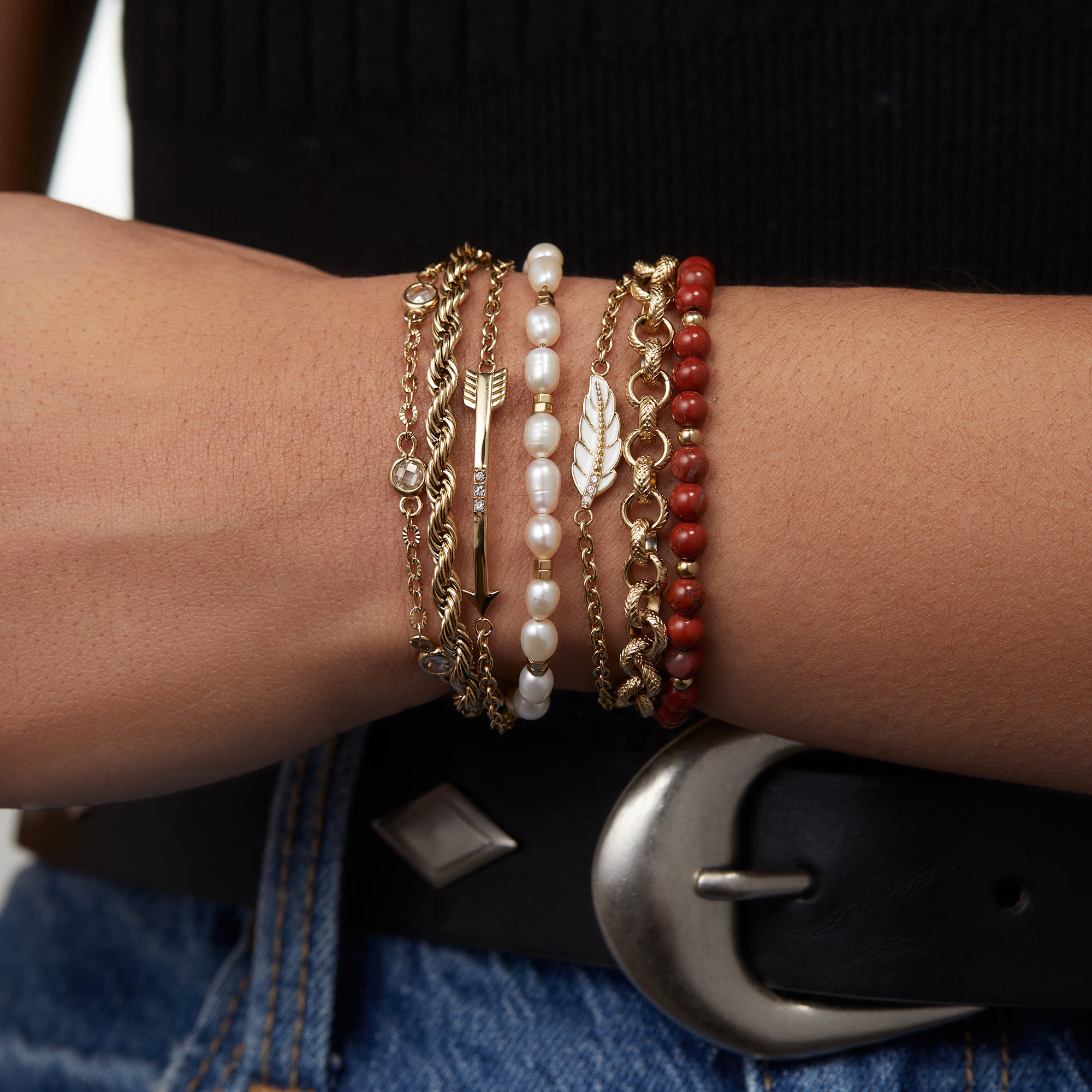 Arrow Stranded Bracelet Set for Women - Trendy Boho Beaded Jewelry for Casual & Festival Wear - Perfect for Everyday Style & Special Occasions