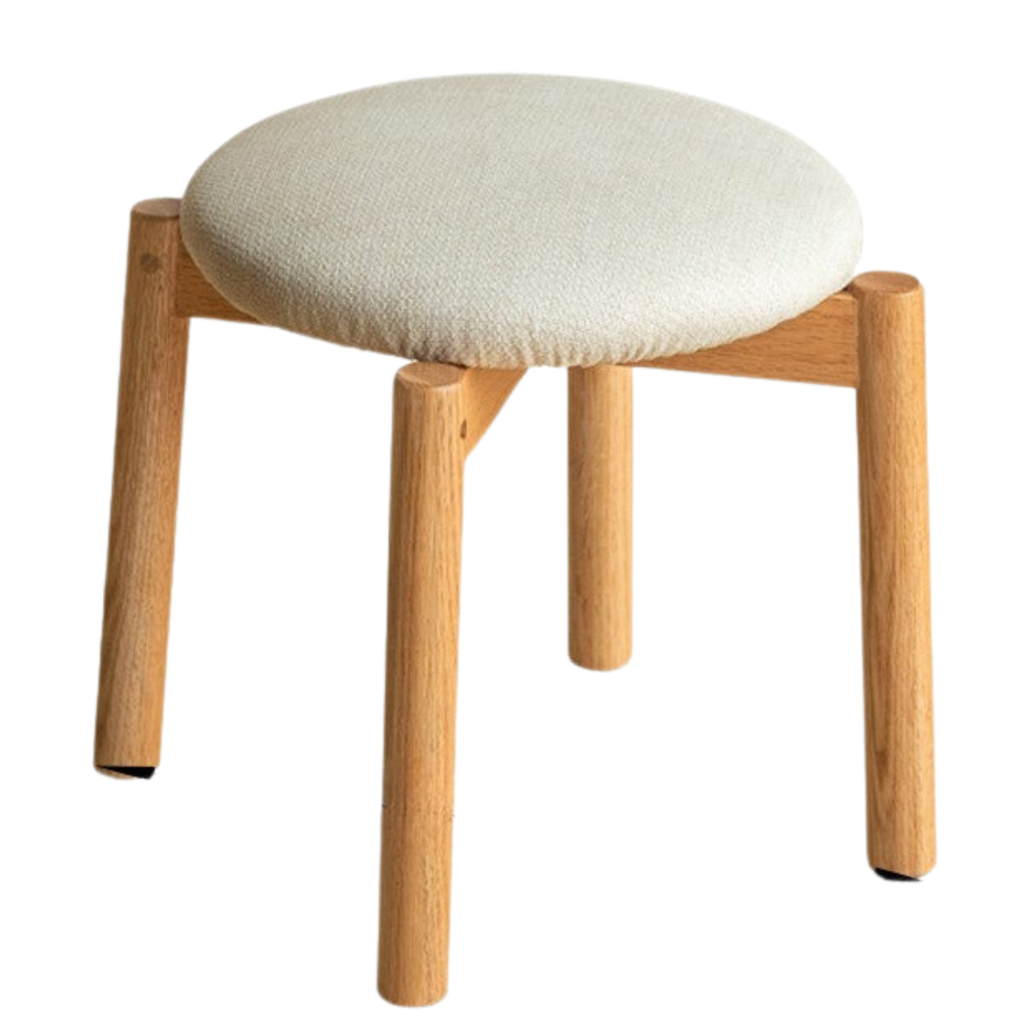 Solid Oak Wood Round Stackable Stool - Rustic Home Decor, Kitchen Island Seating, Bar Stool for Dining Room & Outdoor Use