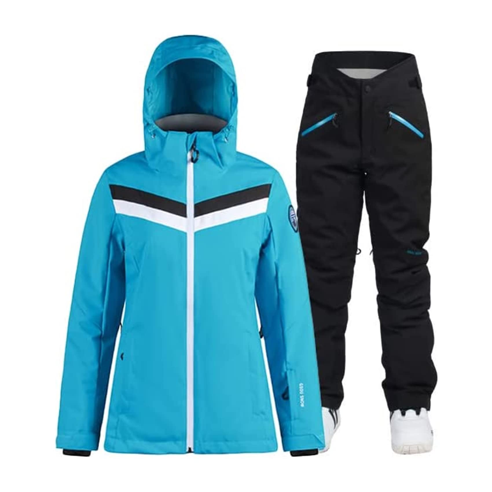 GSOU SNOW Women's Waterproof Ski Jacket and Pants Set - Windproof Snowboarding Suit with Hood for Winter Sports & Outdoor Activities