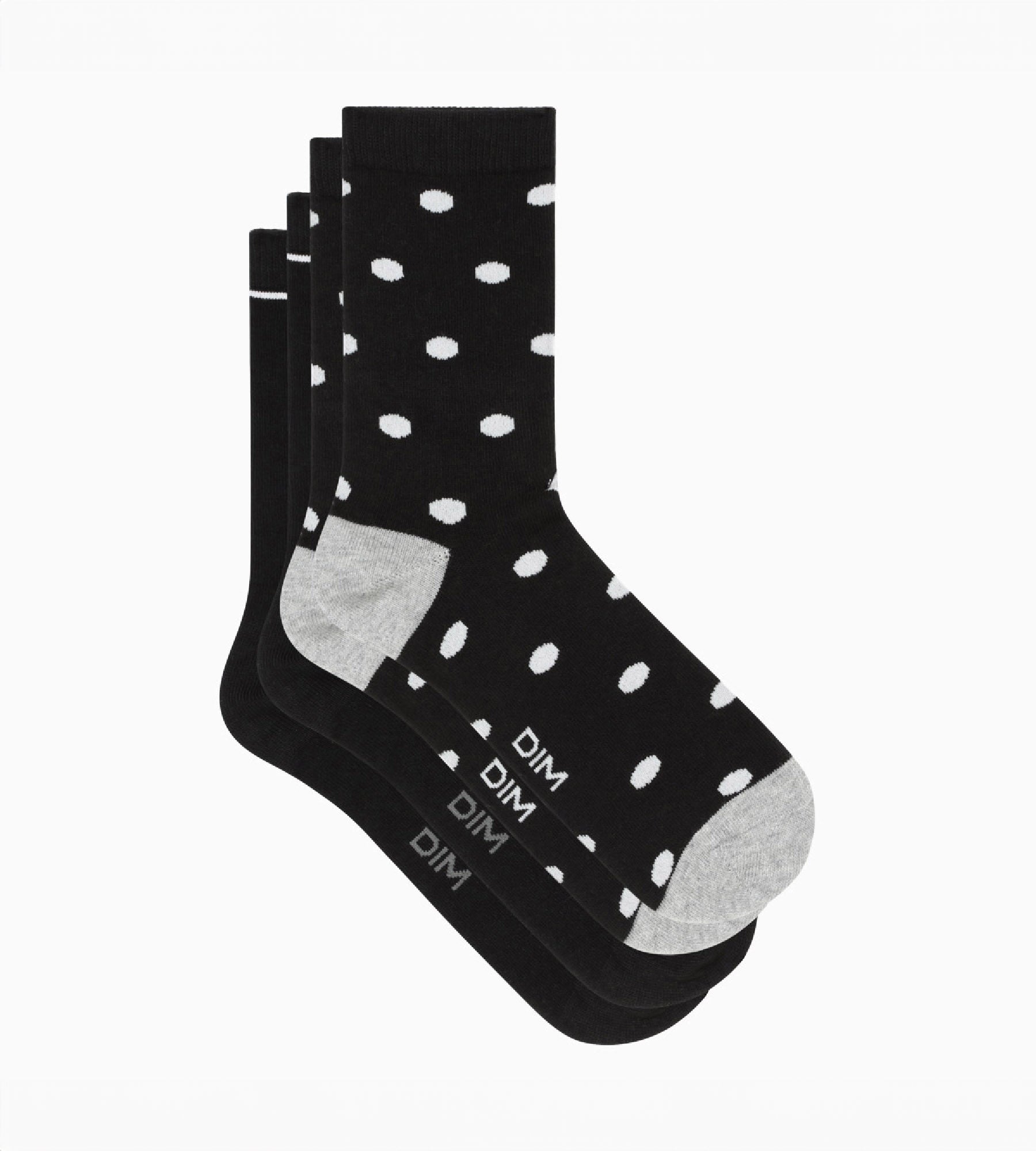 2 Pairs Women's Black Polka Dot Socks - Cotton Comfort & Stylish Design for Everyday Wear, Work & Casual Outfits