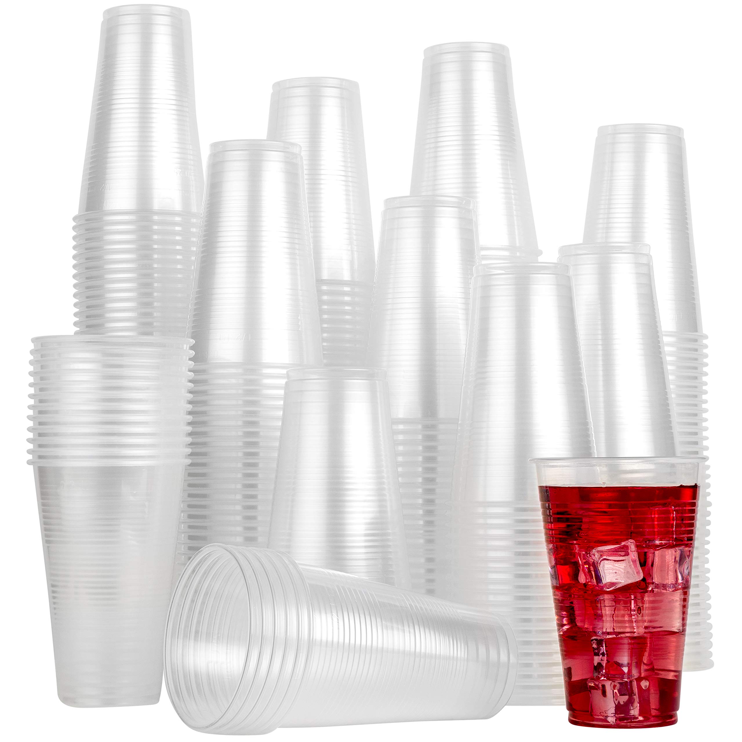 PLASTICPRO 12 oz Clear Disposable Plastic Drinking Cups - 200 Pack, Medium Weight for Parties, Picnics, and Events - BPA-Free, Durable & Eco-Friendly