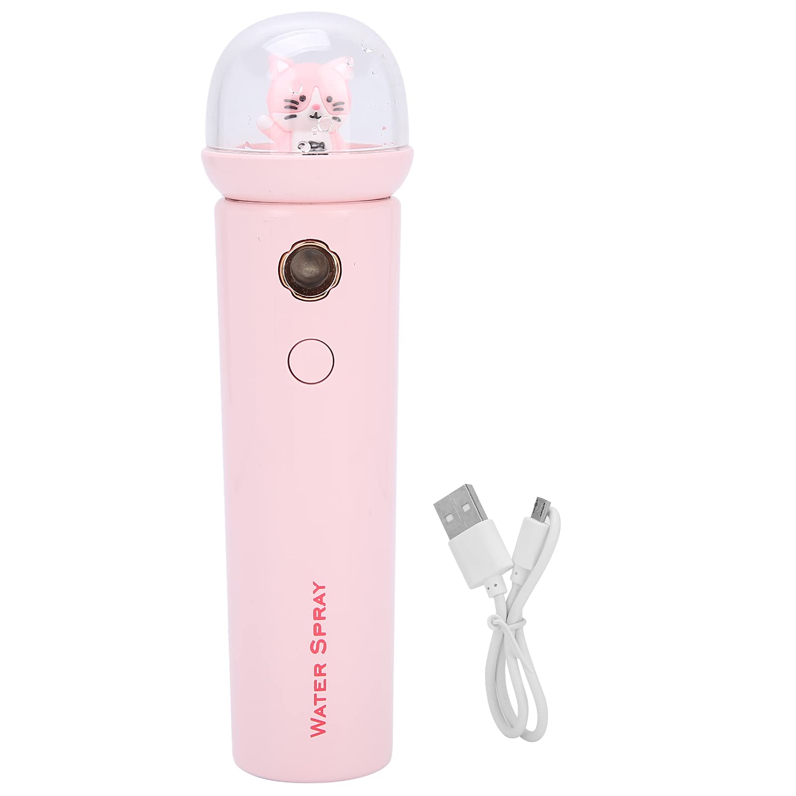 Portable Nano Facial Mist Spray - Mini Hydrating Moisturizer for Women, Travel-Friendly Cat Design Cool Mist (Pink) | Perfect for Dry Skin, Office Use & On-the-Go Hydration