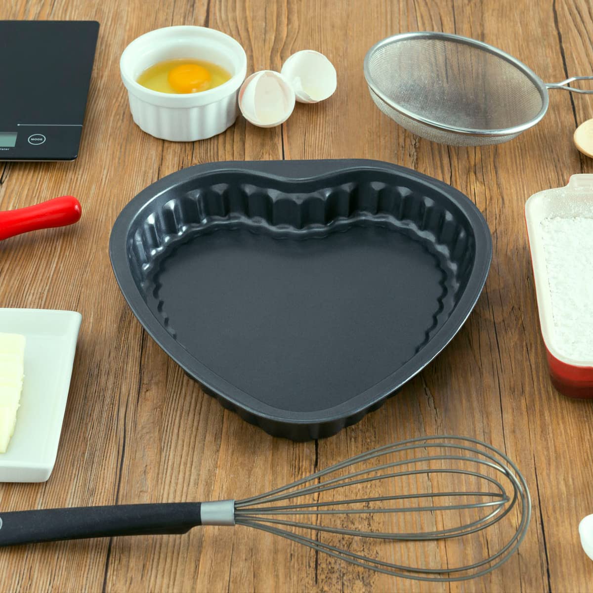 Heart Shaped Cake Pan - Non-Stick Baking Pan for Valentine's Day, Anniversary & Romantic Desserts - Perfect for Cakes, Brownies & Jello Molds