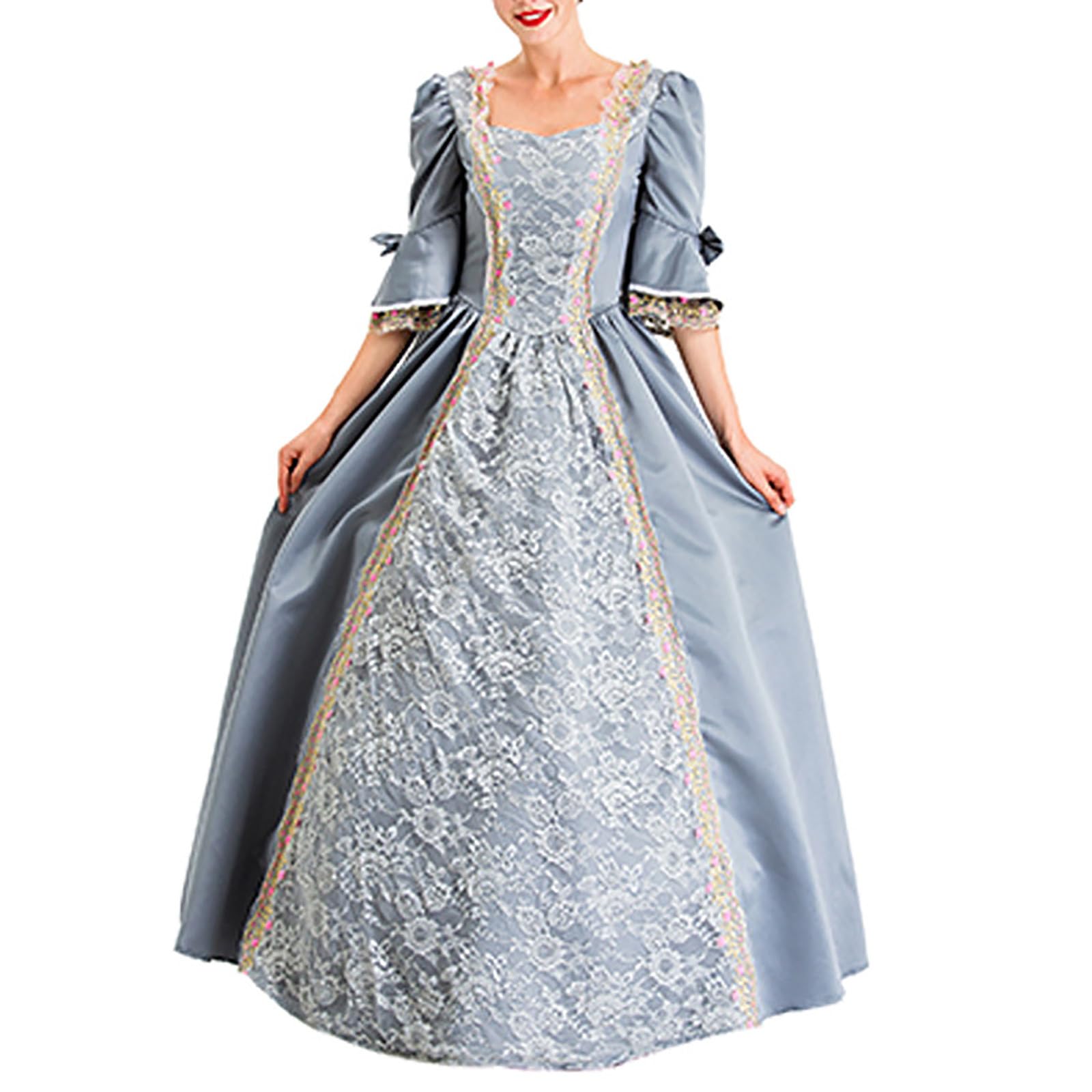 Victorian Dress for Women - Retro Medieval Renaissance Corset Dress with Flare Sleeves | Elegant Ball Gown for Cocktail Parties, Cosplay, and Historical Reenactments