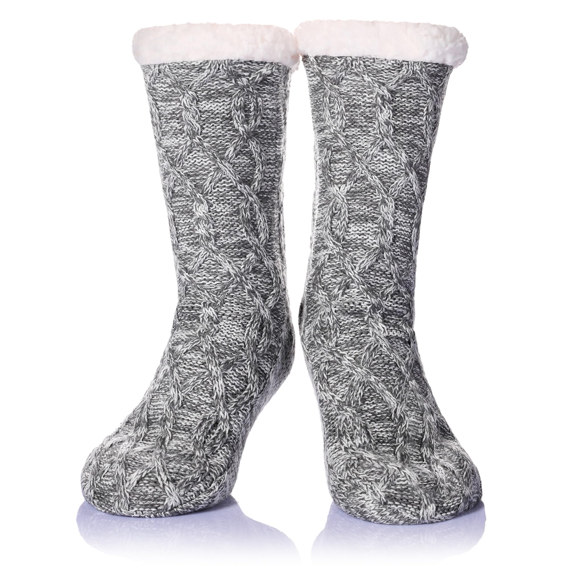 DoSmart Women's Fuzzy Slipper Socks - Winter Thermal Snowflake Fleece Lined Home Socks for Warmth & Comfort - Perfect for Christmas Gifts, Cozy Indoor Wear & Cold Weather