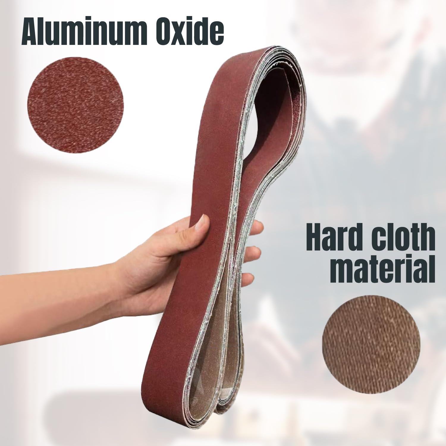 POWERTEC 2 x 72 Inch 400 Grit Aluminum Oxide Sanding Belts for Belt Grinder - 10PK | Wood Sanding, Metal Polishing, Knife Sharpening & Paint Removal | Ideal for DIY Projects, Woodworking & Metalworking