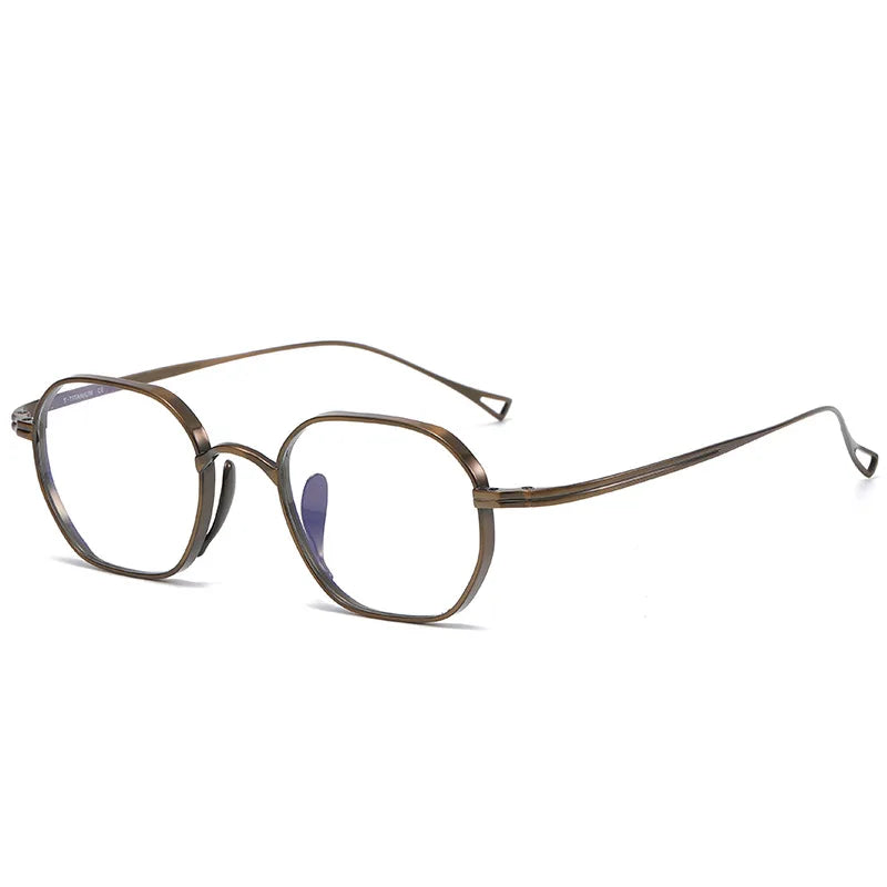 Aimee Women's Full Rim Flat Top Polygon Titanium Eyeglasses Frame 49917 - Lightweight & Durable Eyewear for Work, Reading & Fashion