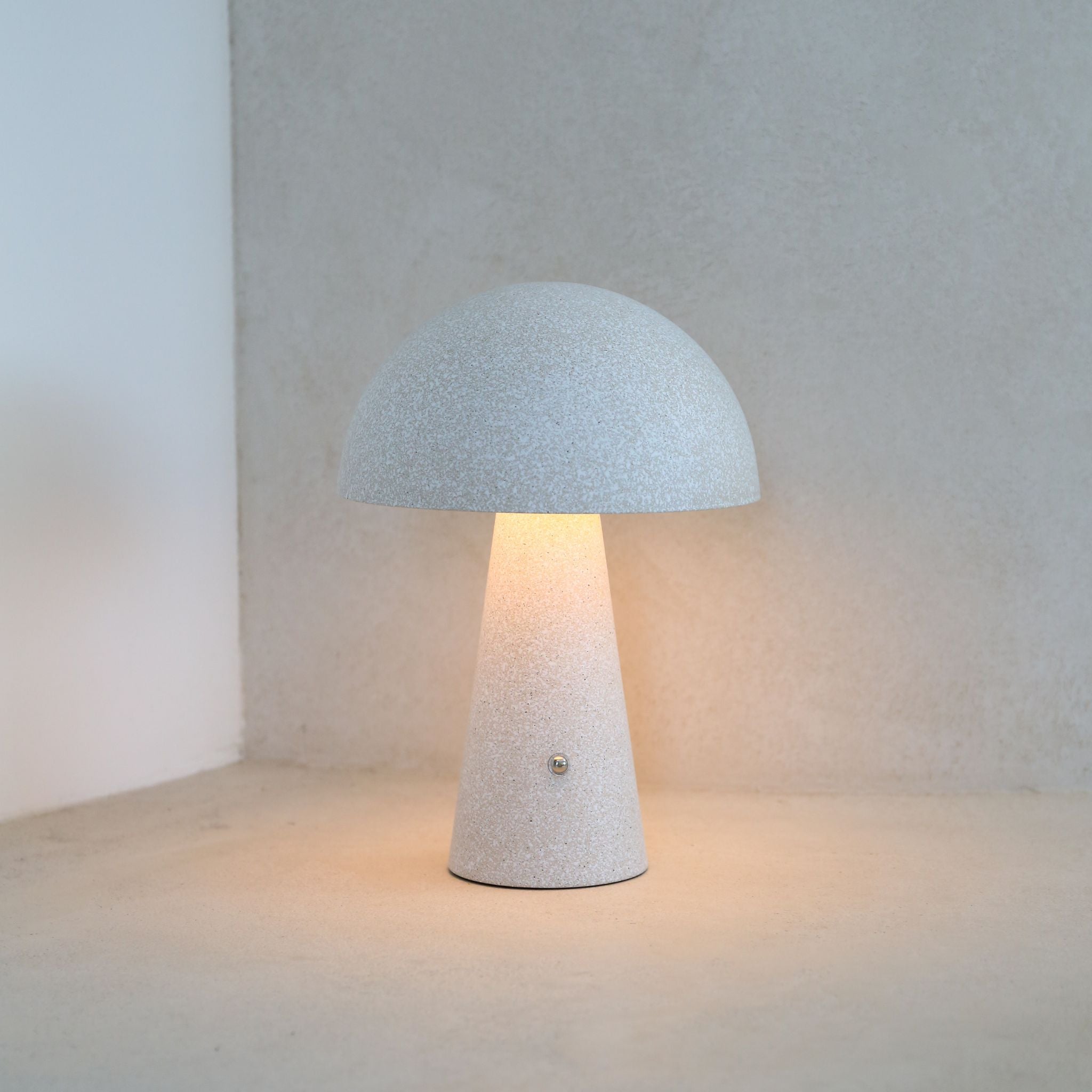DESIGNSTUFF Loui Portable Table Lamp - Rechargeable LED Night Light, Dimmable & Touch Control, Sand Color - Perfect for Bedroom, Nursery, Office & Travel