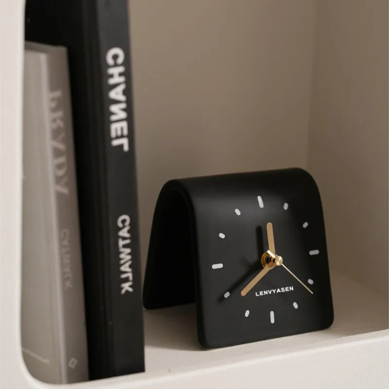 Milo Ceramic Desk Clock - Elegant Modern Office Decor, Home & Office Use, Perfect Gift for Professionals & Students