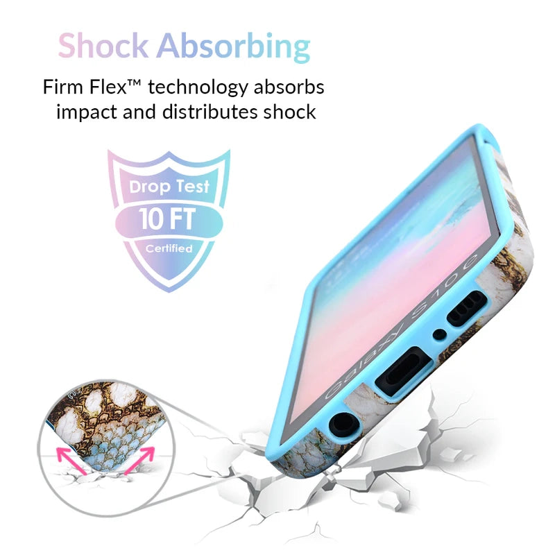 Blue Snakeskin Samsung Galaxy Phone Case - Durable Protective Cover for Galaxy S21/S20/S10 - Stylish & Slim Design for Everyday Use