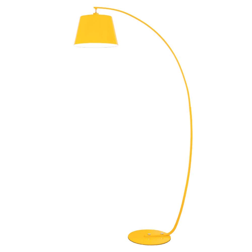 UWY Arc Floor Lamp - Modern Standing Lamp with Wrought Iron Shade & Base, Adjustable Height, Foot Switch - Perfect for Living Room, Bedroom, Office Decor (Yellow) | Ideal for Reading Nook, Cozy Corner & Contemporary Home Lighting