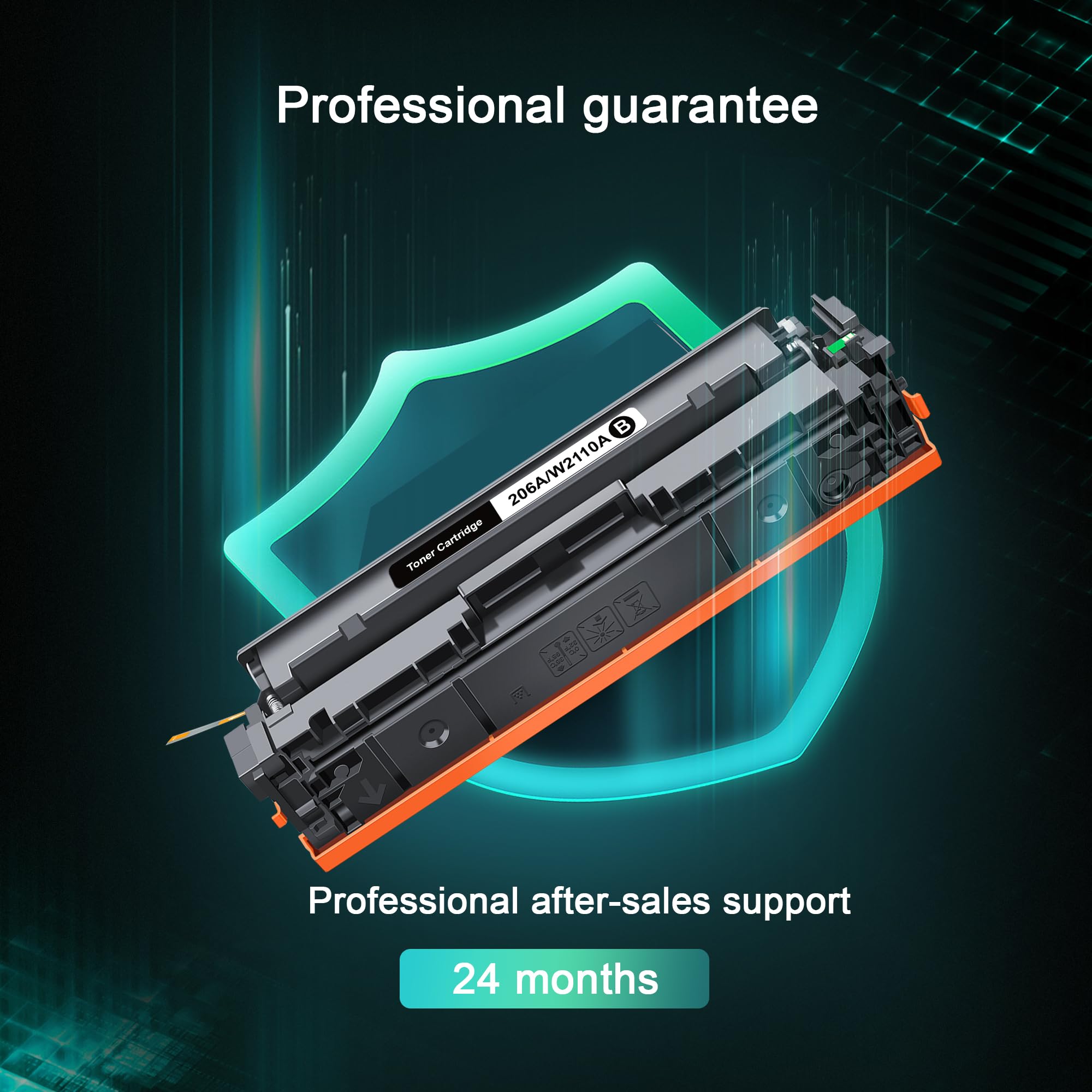 4-Pack 206A Toner Cartridges Compatible with HP 206A/206X - Works with HP Color LaserJet Pro M283fdw, M255dw, M283cdw, M282nw, M283c, M255d Printers (W2110A, W2111A, W2112A, W2113A) - High-Yield Replacement Toner for Home & Office Printing (with CHIP)