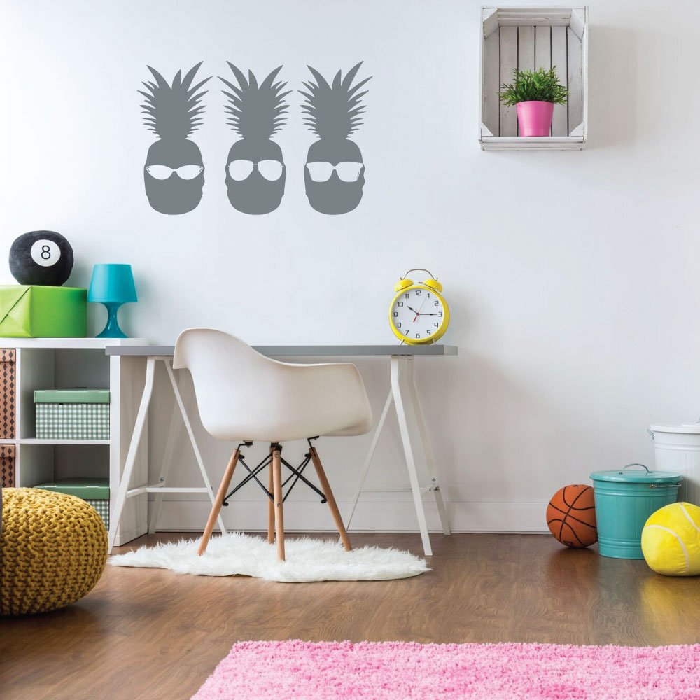 Stylish Pineapple Wall Decor with Sunglasses - Hawaiian Tropical Themed Art for Teen Bedroom & Dorm Room - Fun Summer Beach Party Decorations