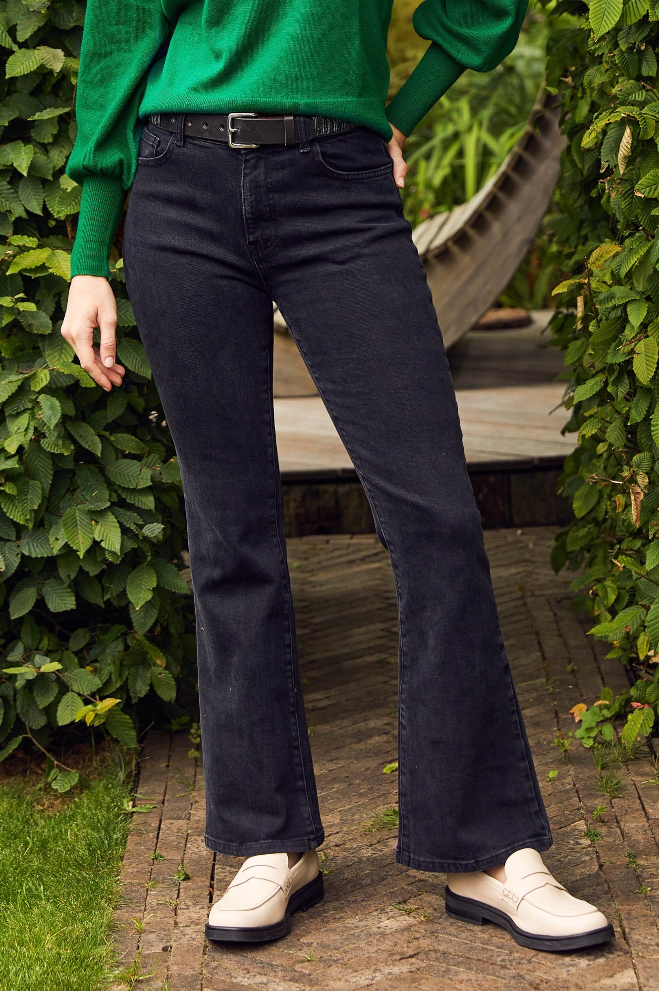 Black Denim Boot Cut Jeans for Women - Stylish & Comfortable Bootcut Pants for Casual Wear & Night Out