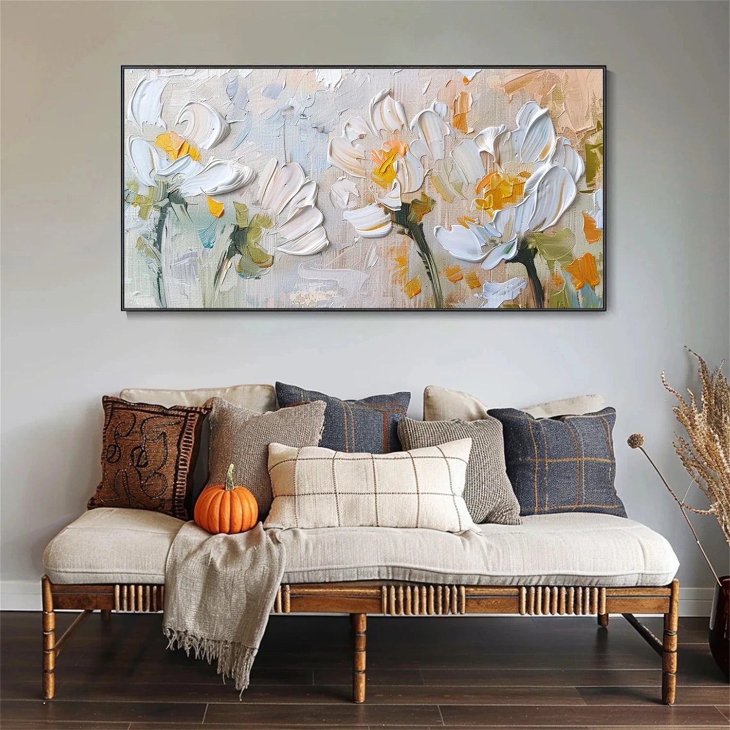 Flower and Tree Painting Canvas Art #FT101 - Handmade Wall Decor for Living Room, Bedroom & Office