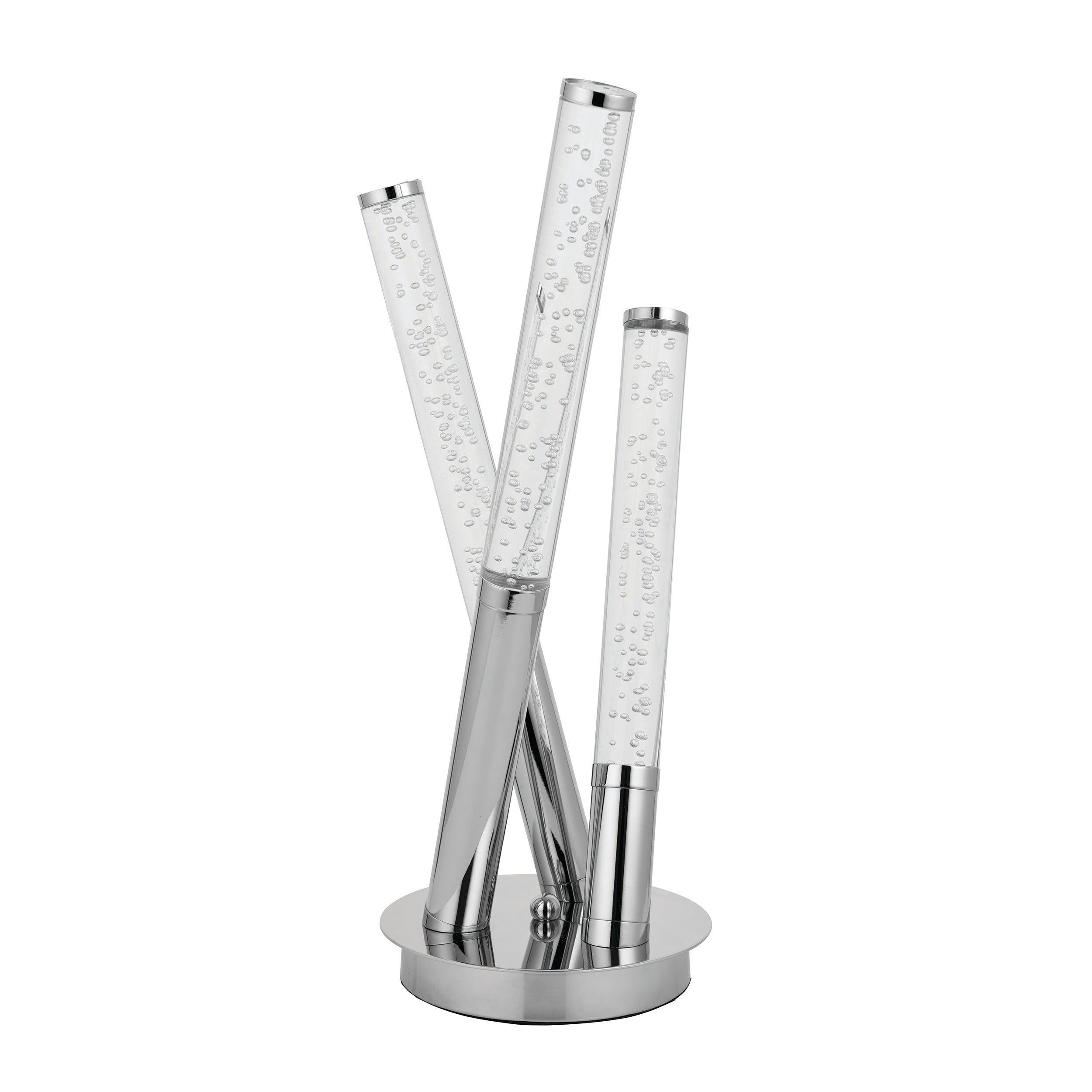 Modern 3-Light LED Table Lamp with Stainless Steel & Acrylic Design - Perfect for Living Room, Bedroom, or Office Lighting