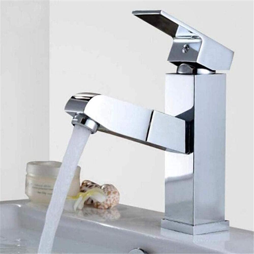 Chrome Kitchen Sink Faucet with Swivel Spout - Hot & Cold Water Mixer Tap for Basin - Durable Copper Construction - Perfect for Modern Home, Restaurant & Commercial Use