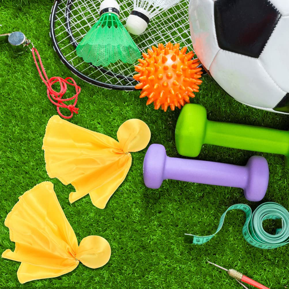 Official Football Referee Penalty Flag Set - 4pcs Yellow & Red Tossing Challenge Flags for Soccer & American Football Games | Sports Accessories for Referees, Coaches & Training Sessions