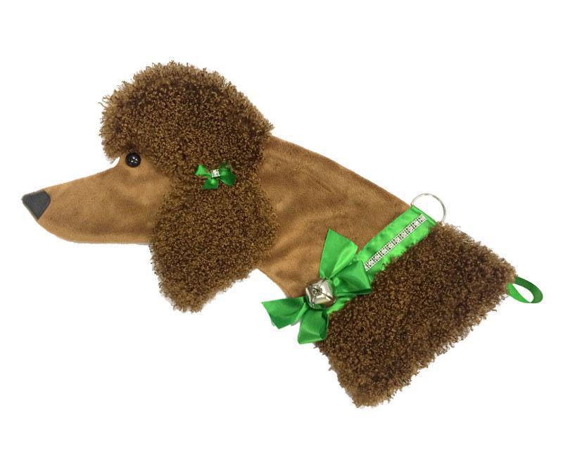 Brown Poodle Dog Christmas Stocking - Cute Pet Holiday Decor for Fireplace Mantel, Tree, and Festive Home Decorations