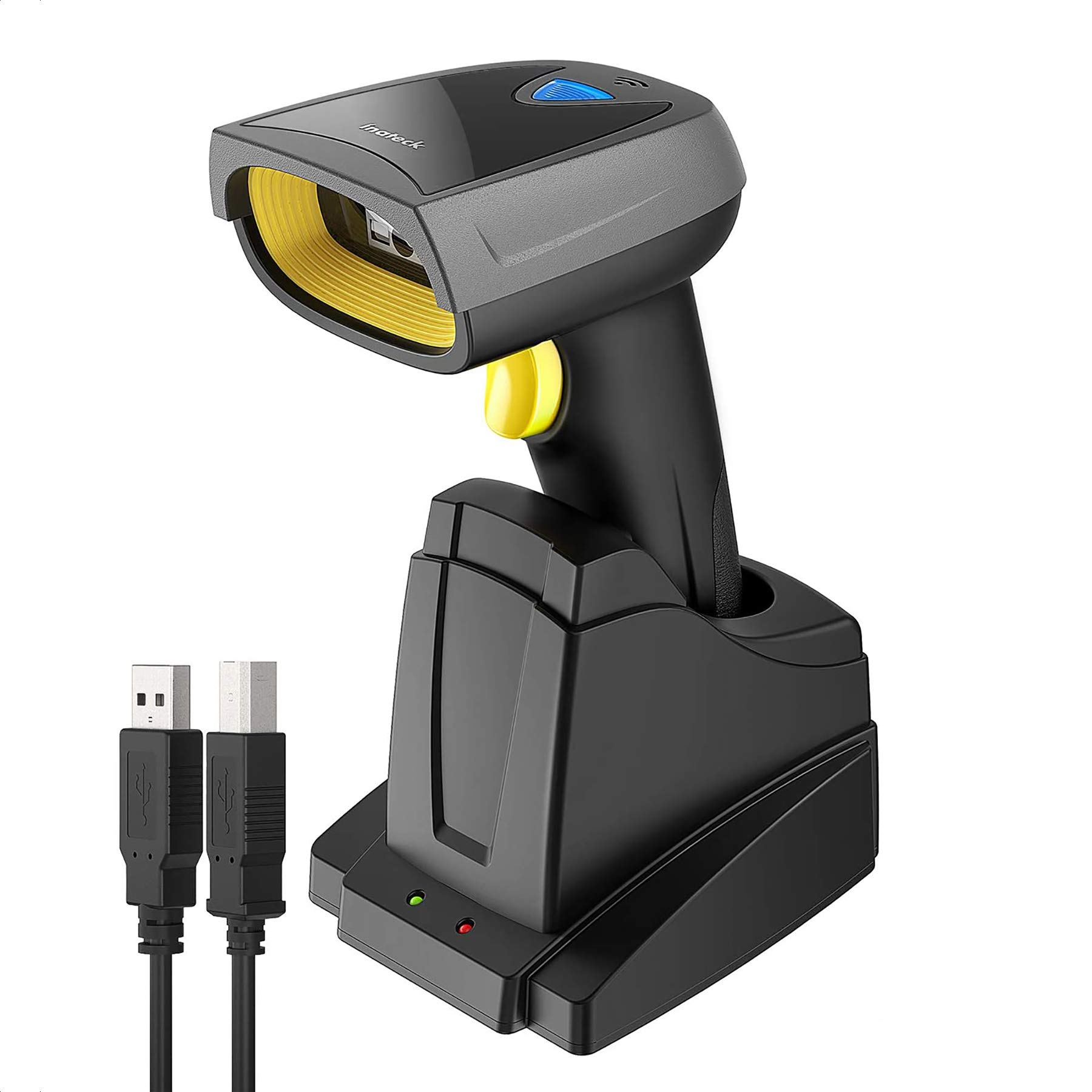 Inateck Bluetooth 2D Barcode Scanner - Wireless QR Code Reader with Smart Charging Dock, 2000mAh Battery (30 Days per Charge), Screen Scanning Support - BCST-52 - Ideal for Retail, Warehouse & Inventory Management