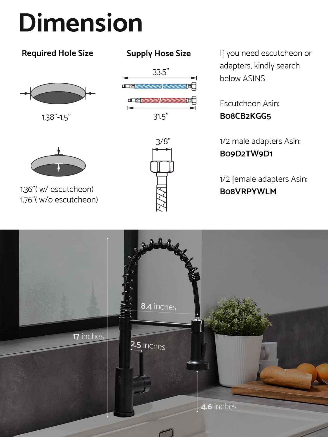 WEWE Matte Black Touchless Kitchen Faucet with Pull Down Sprayer - Motion Sensor Activated, Single Handle Stainless Steel Sink Faucet for Modern Kitchens | Perfect for Busy Cooks, Families & ADA Compliant Spaces