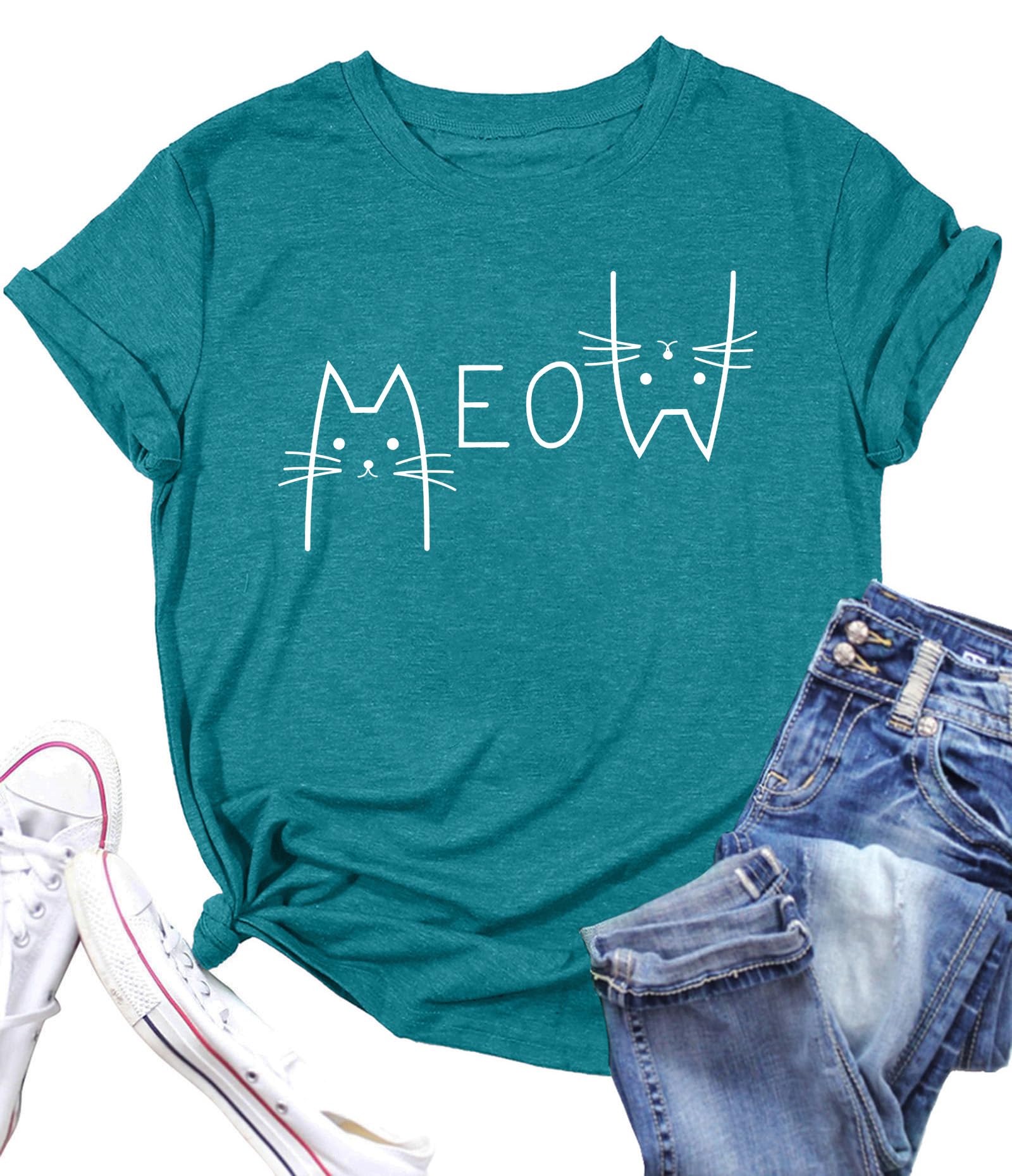 Funny Cat Mom T-Shirts for Women - Cute Cat Mama Graphic Tees - Perfect Pet Lover Gift - Soft Cotton Casual Shirts - Great for Cat Cafes, Vet Visits & Animal Shelter Volunteering